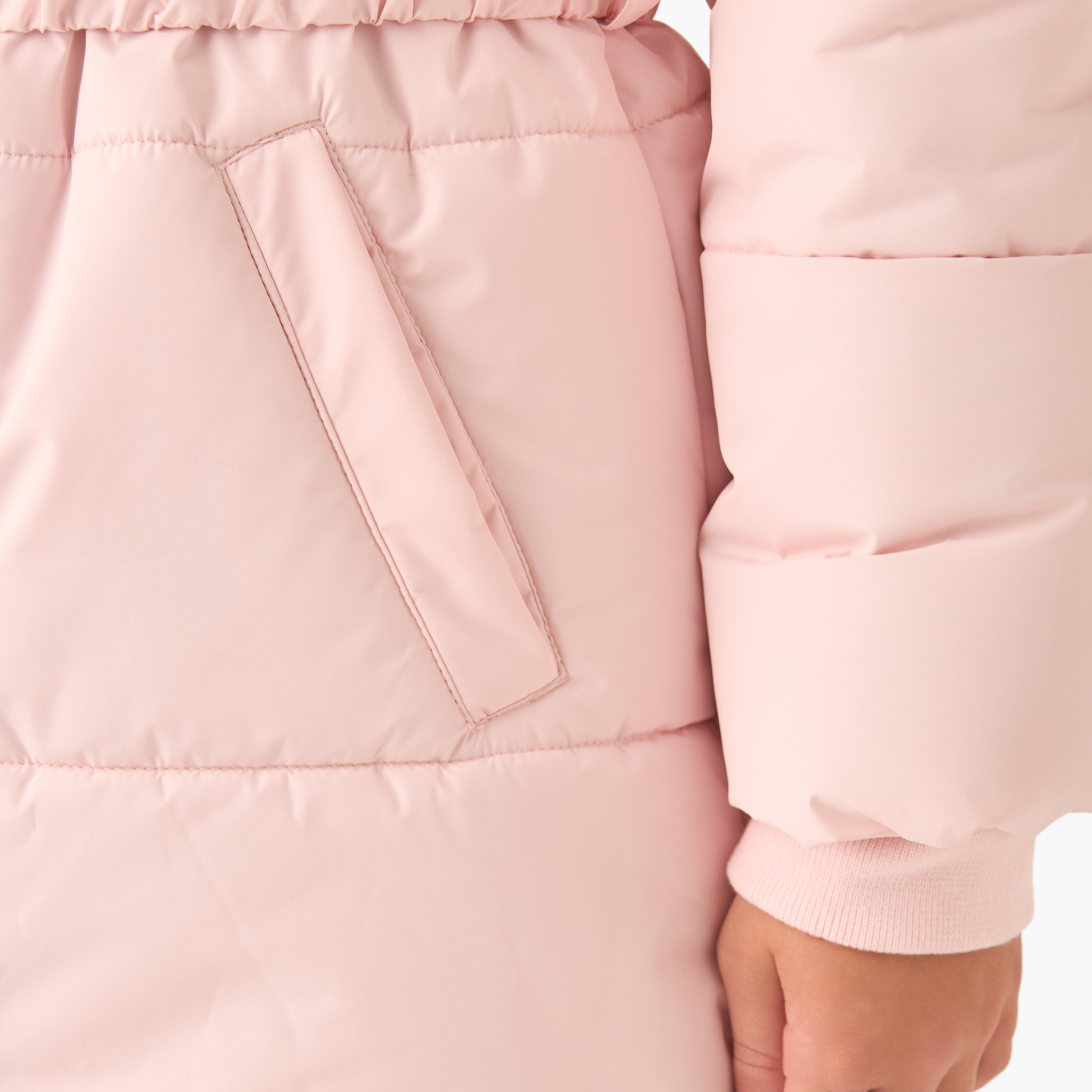 Juniors Belted Puffer Jacket with Hood and Zip Closure-girls-clothing-jacketsandcoats-image-5