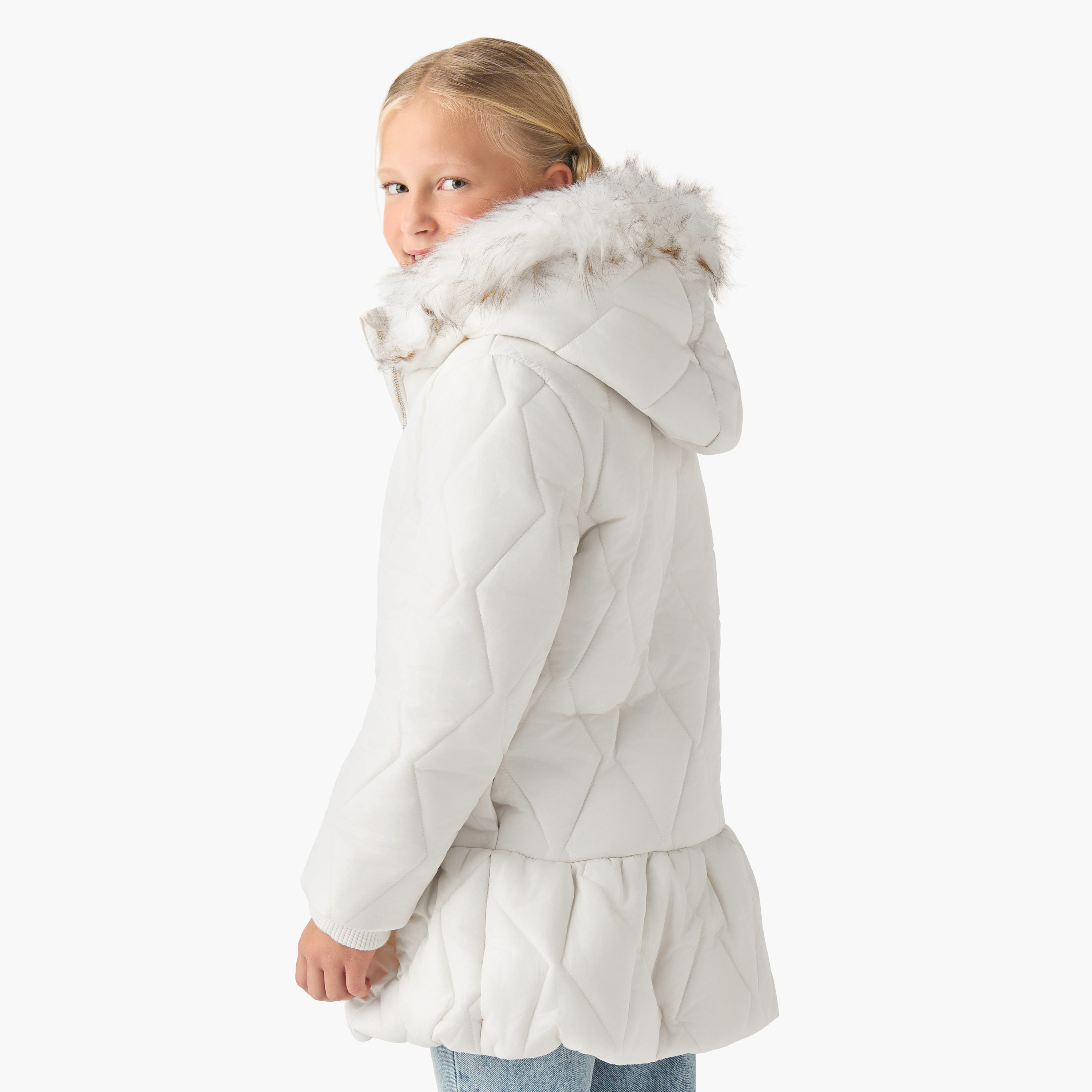 جاكيت بقبعة وأكمام طويلة من جونيورز-girls-clothing-jacketsandcoats-image-3