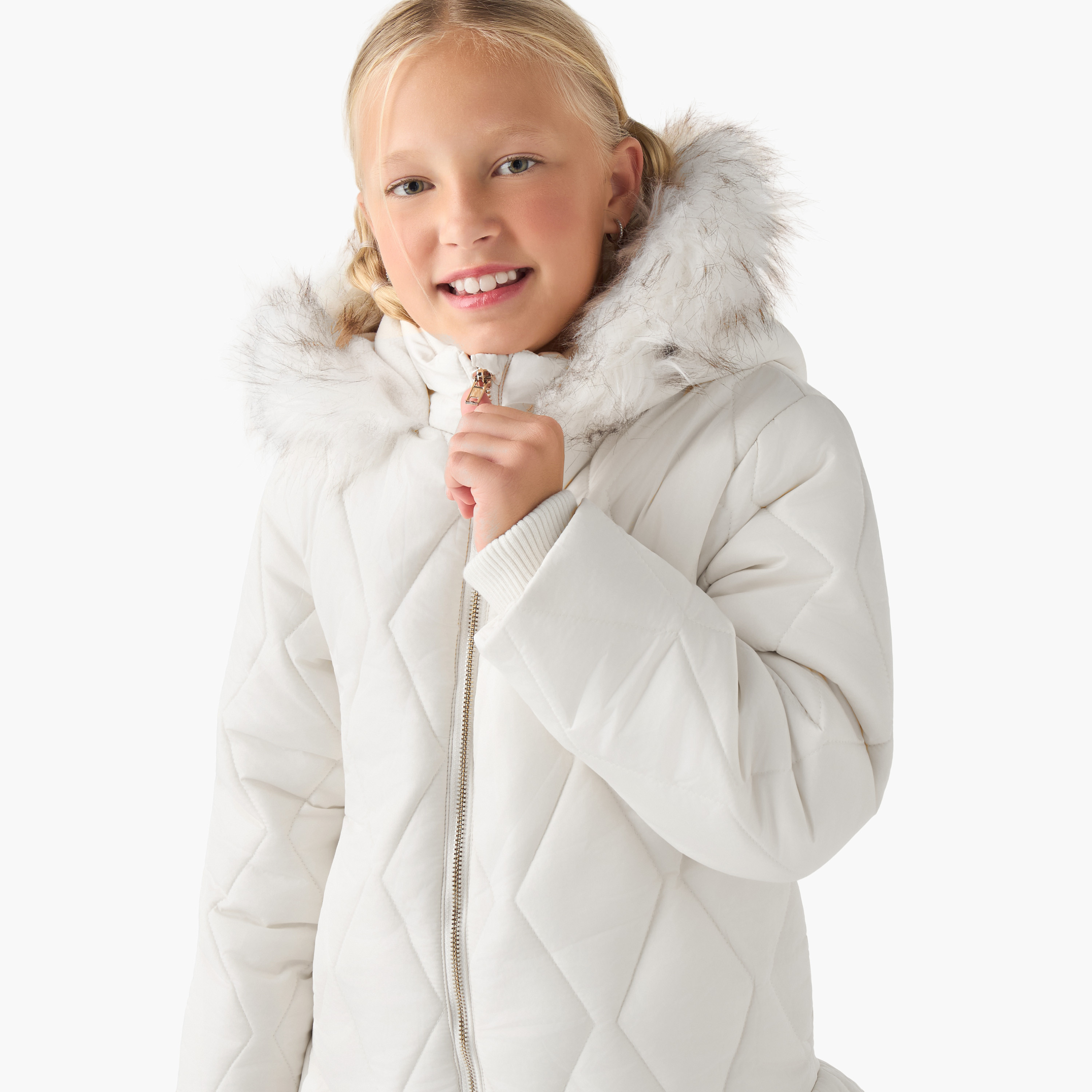 جاكيت بقبعة وأكمام طويلة من جونيورز-girls-clothing-jacketsandcoats-image-2
