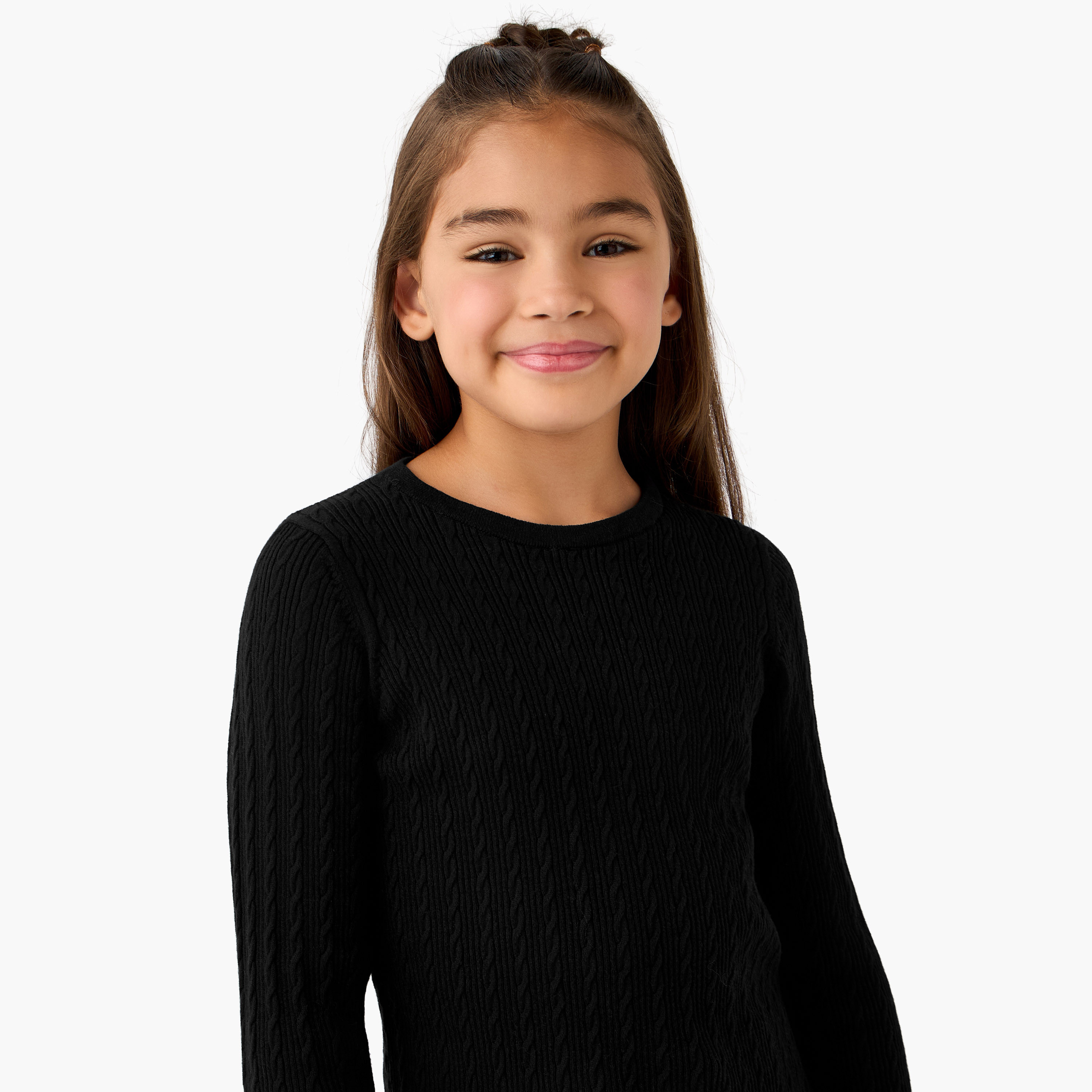 كنزة بتفاصيل كشكش - بأكمام طويلة للبنات من جونيورز-girls-clothing-winterwear-jumpersandcardigans-image-2