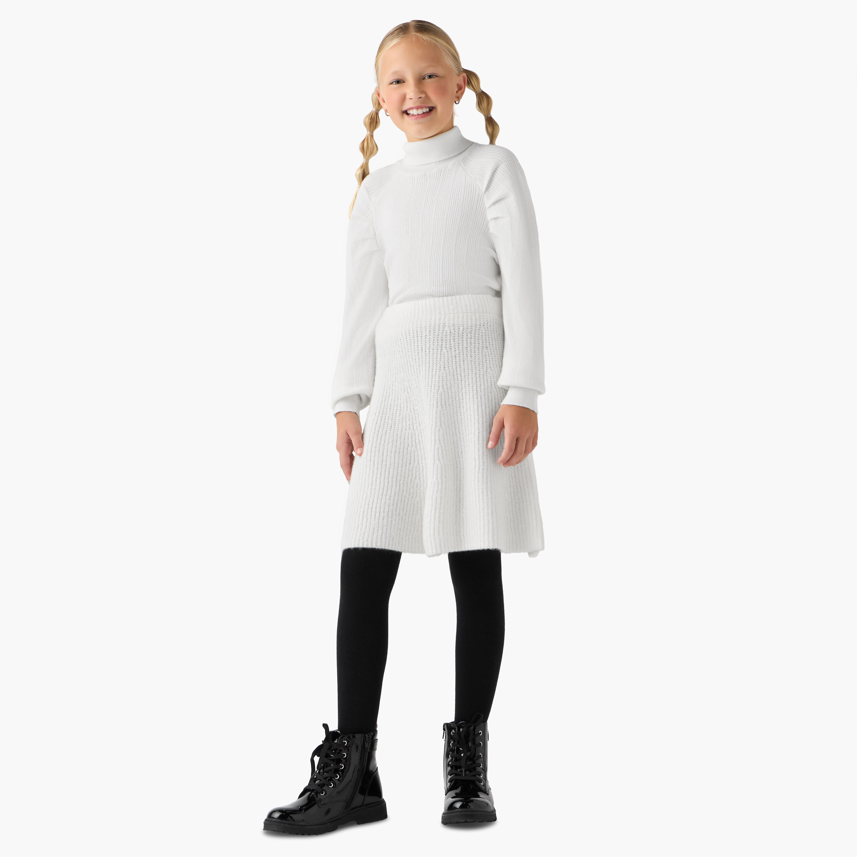 Juniors Textured Turtleneck Pullover with Long Sleeves-girls-clothing-winterwear-jumpersandcardigans-image-2