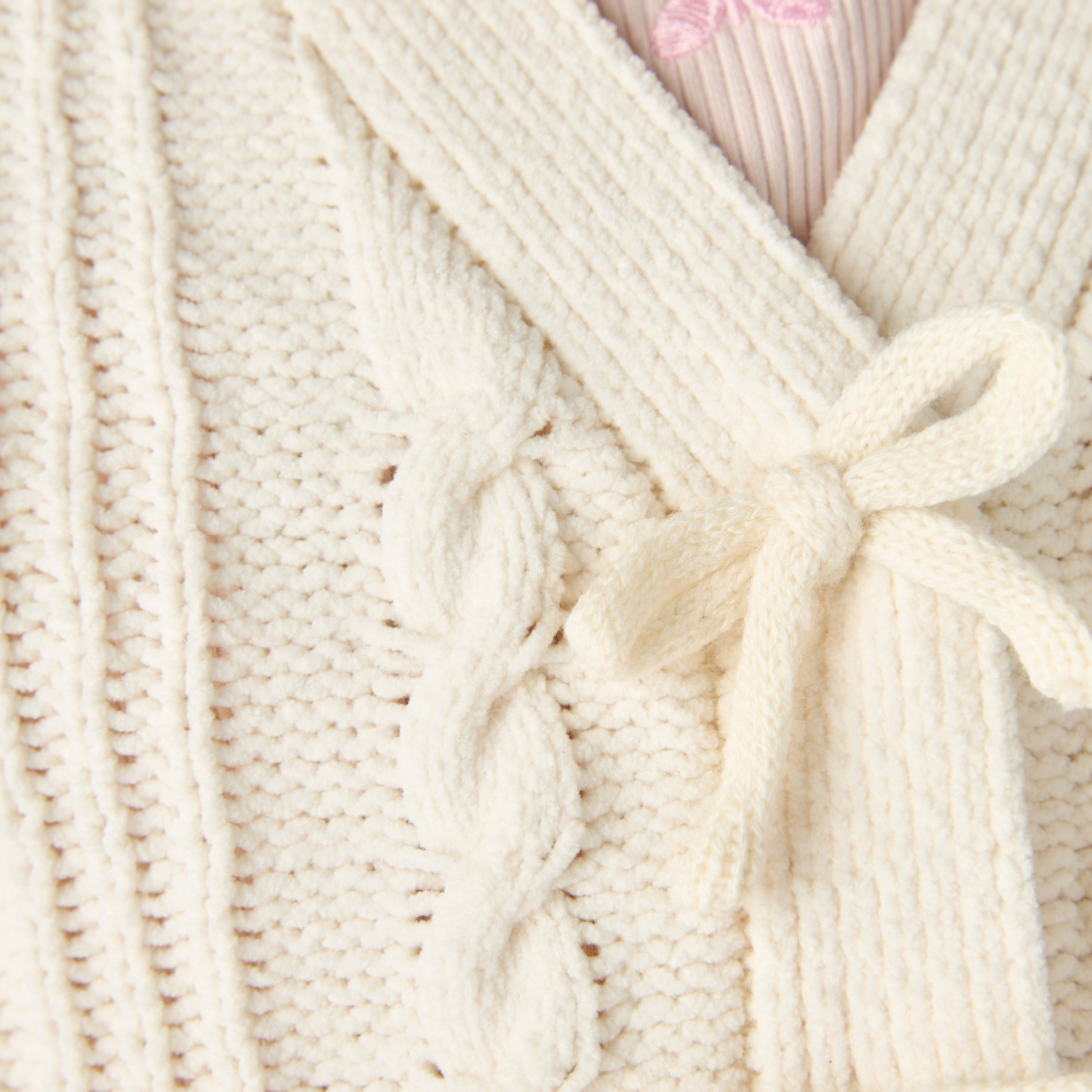 Juniors Cable Knit Cardigan with Long Sleeves-girls-clothing-winterwear-jumpersandcardigans-image-5
