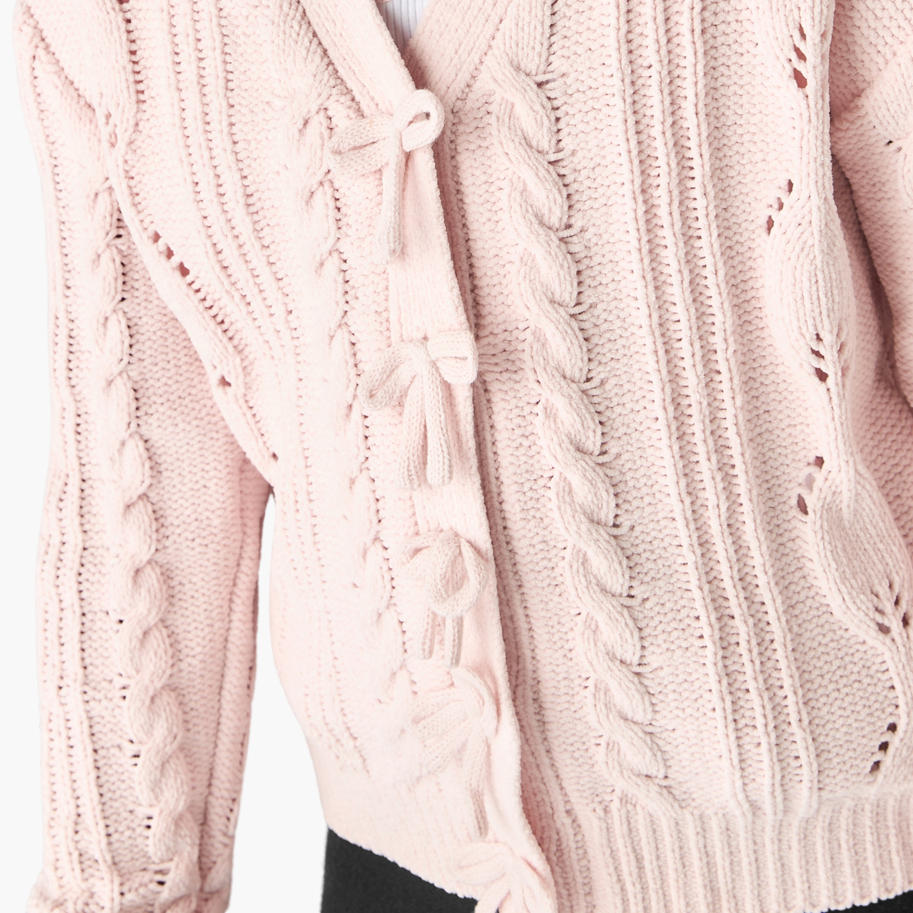 Juniors Cable Knit Cardigan with Long Sleeves-girls-clothing-winterwear-jumpersandcardigans-image-4