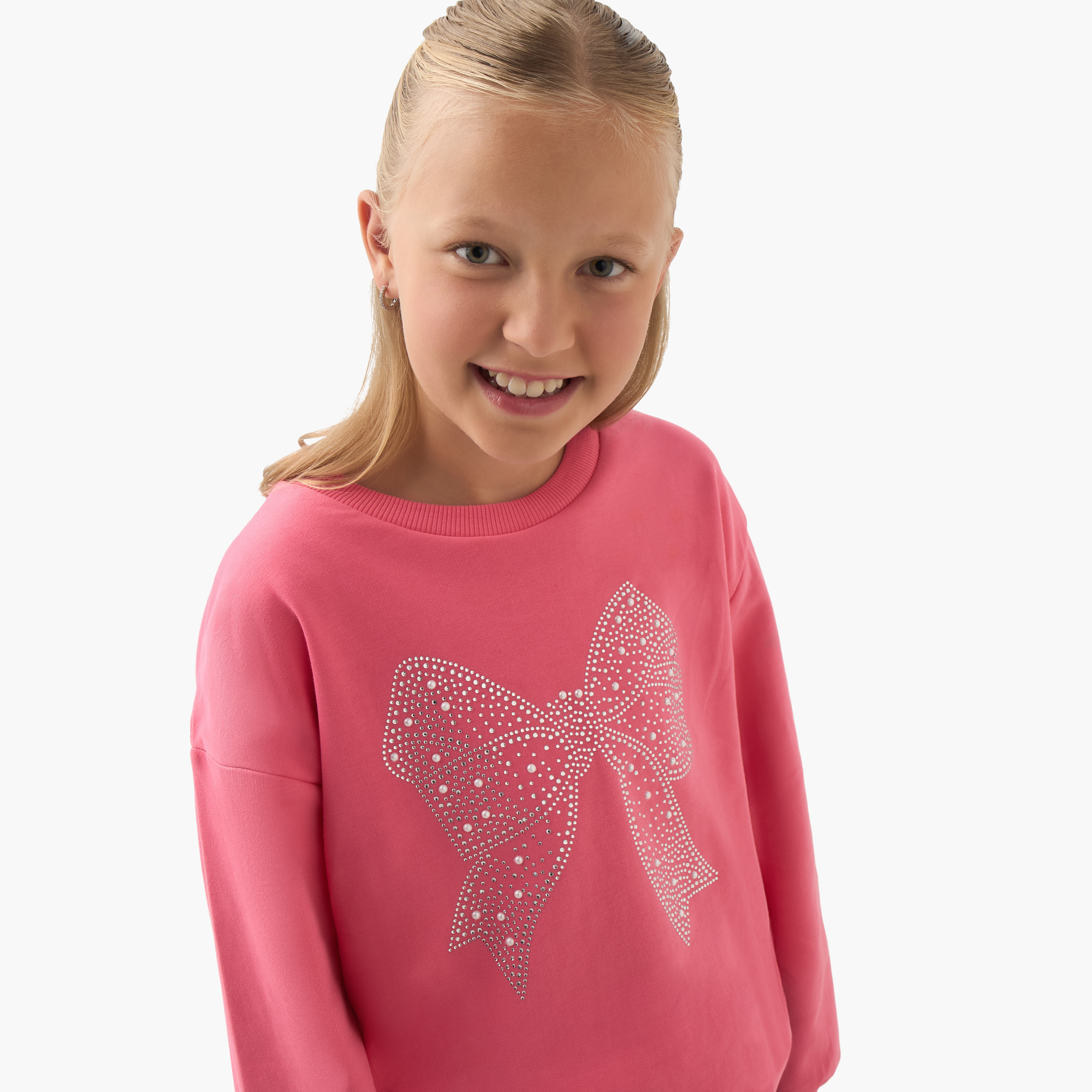 Juniors Embellished Pullover with Long Sleeves-girls-clothing-winterwear-sweatshirts-image-4