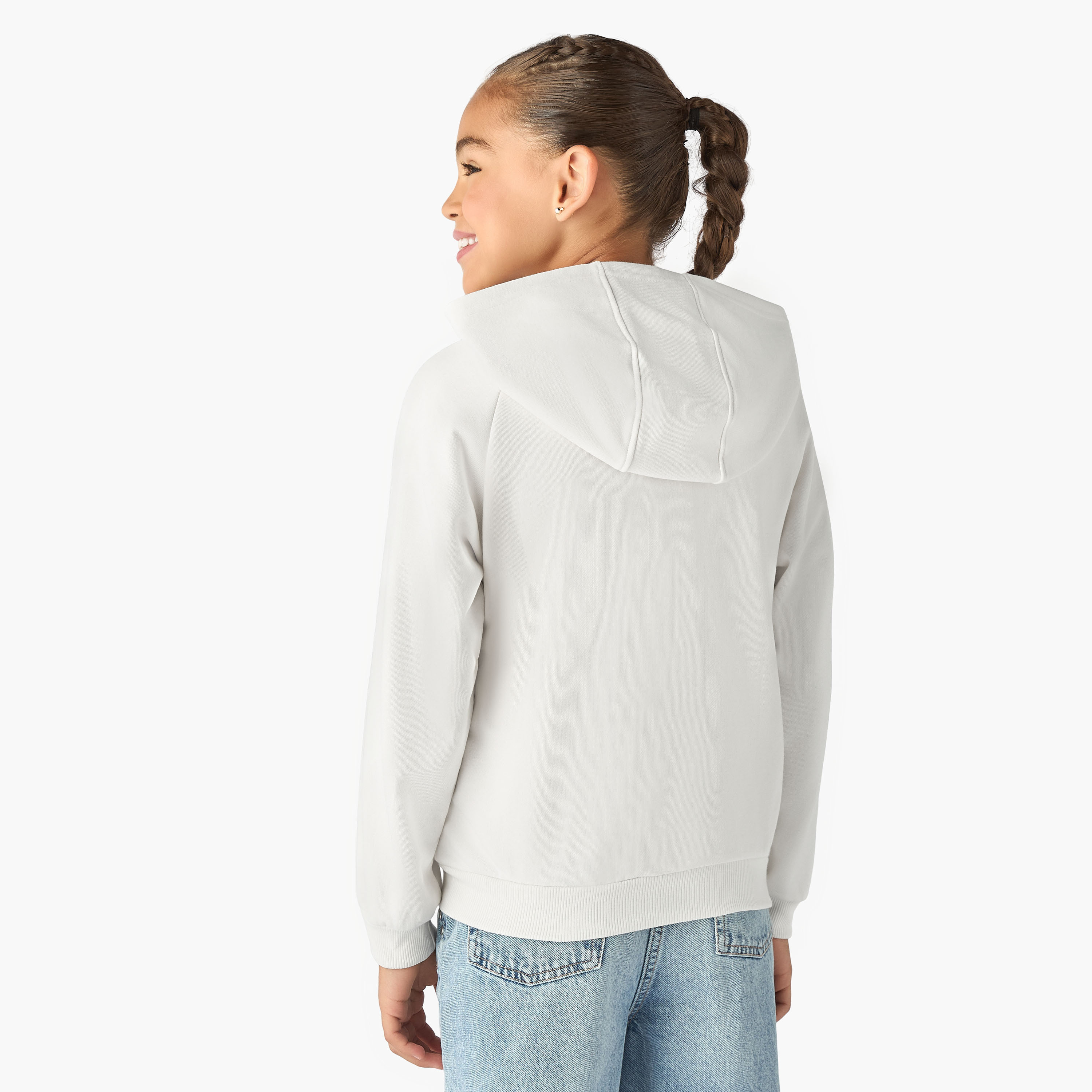 Juniors Solid Zip Through Hoodie with Kangaroo Pocket-girls-clothing-winterwear-jacketsandcoats-image-3