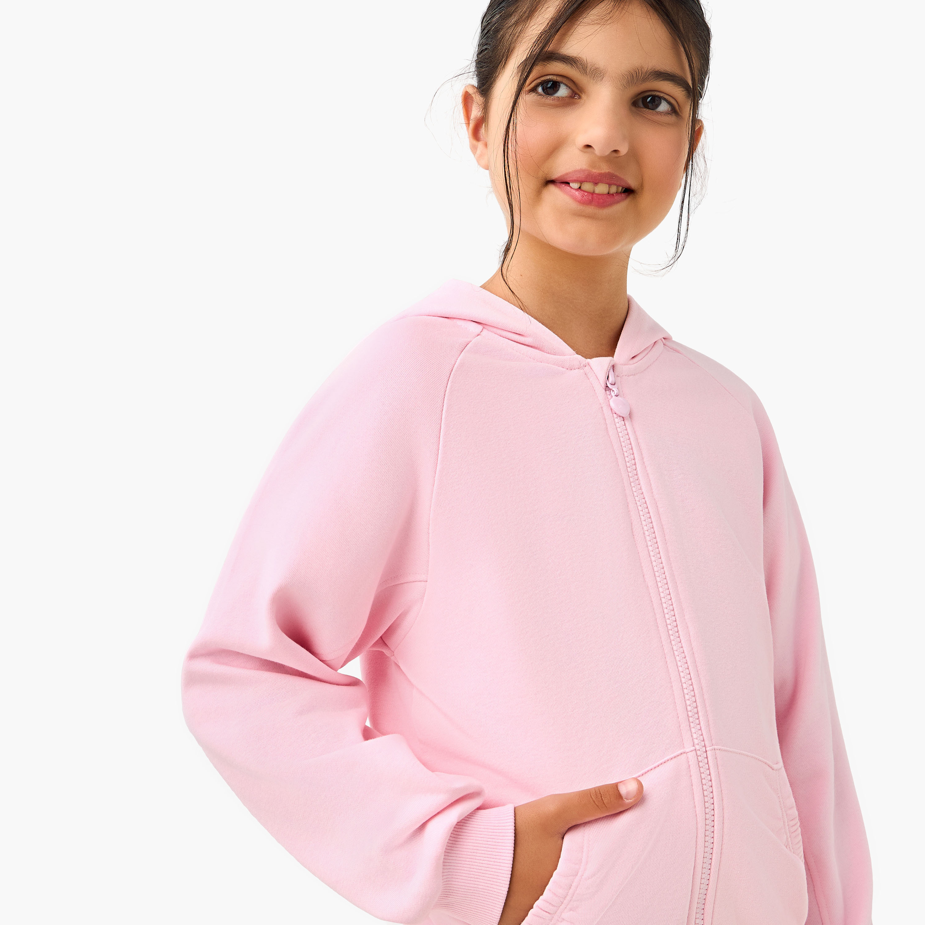 هودي سادة بأكمام طويلة وسحاب من جونيورز-girls-clothing-schoolwear-jacketsandcoats-image-2