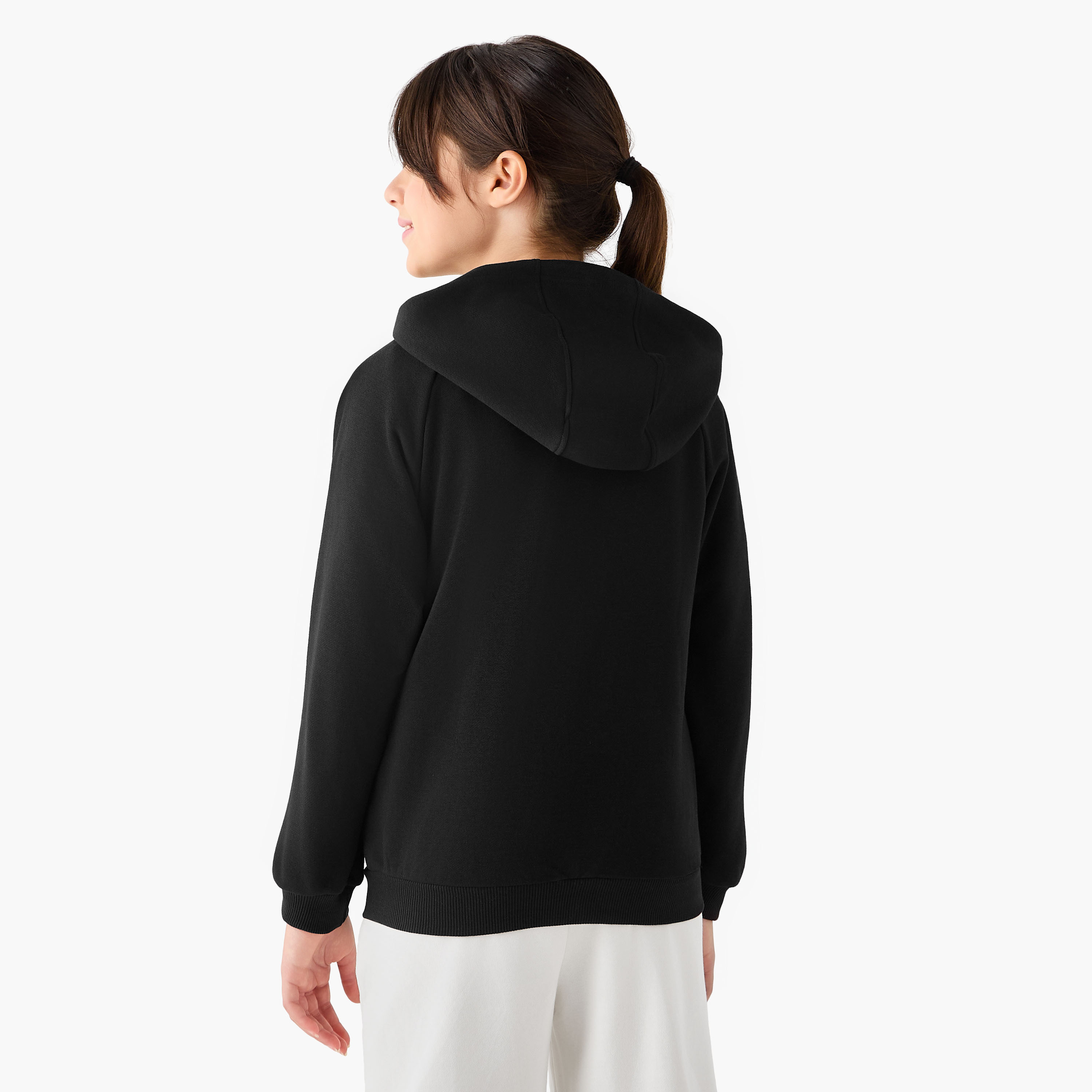 Juniors Solid Zip-Through Hoodie with Long Sleeves-girls-clothing-schoolwear-jacketsandcoats-image-3