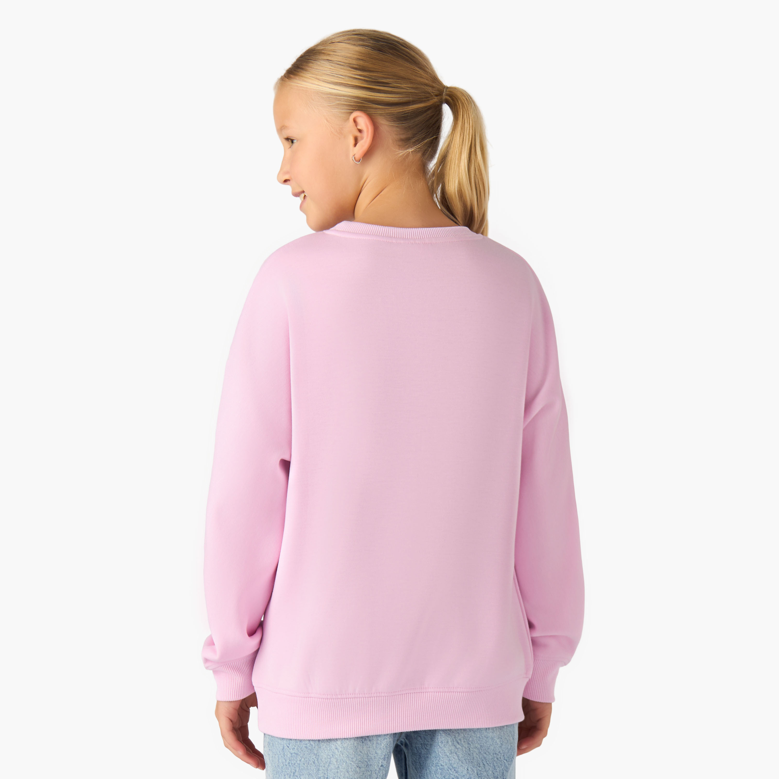 Juniors Embellished Sweatshirt with Long Sleeves-girls-clothing-winterwear-sweatshirts-image-3