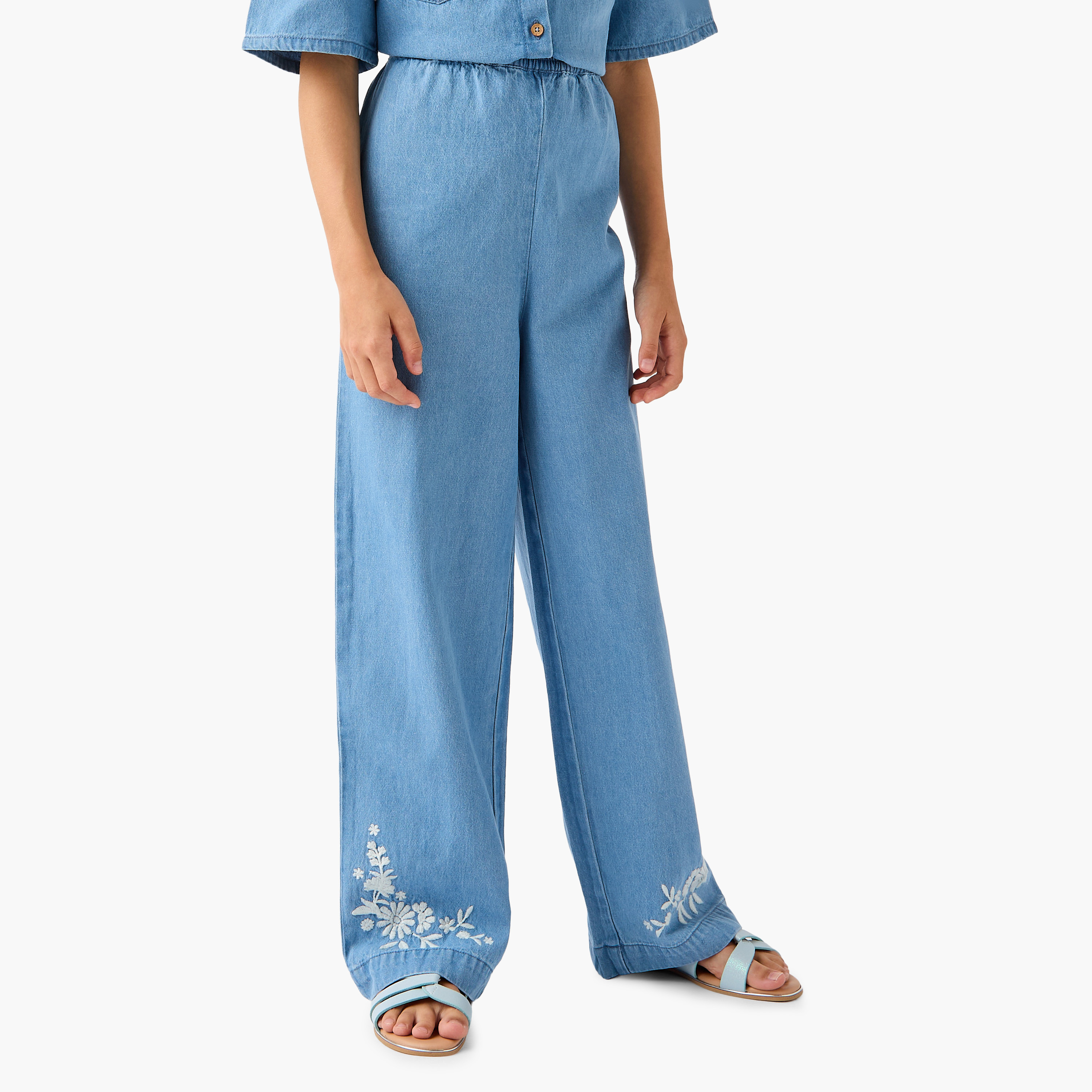 Juniors Embroidered Shirt and Pants Set-girls-clothing-setsandcoords-image-3