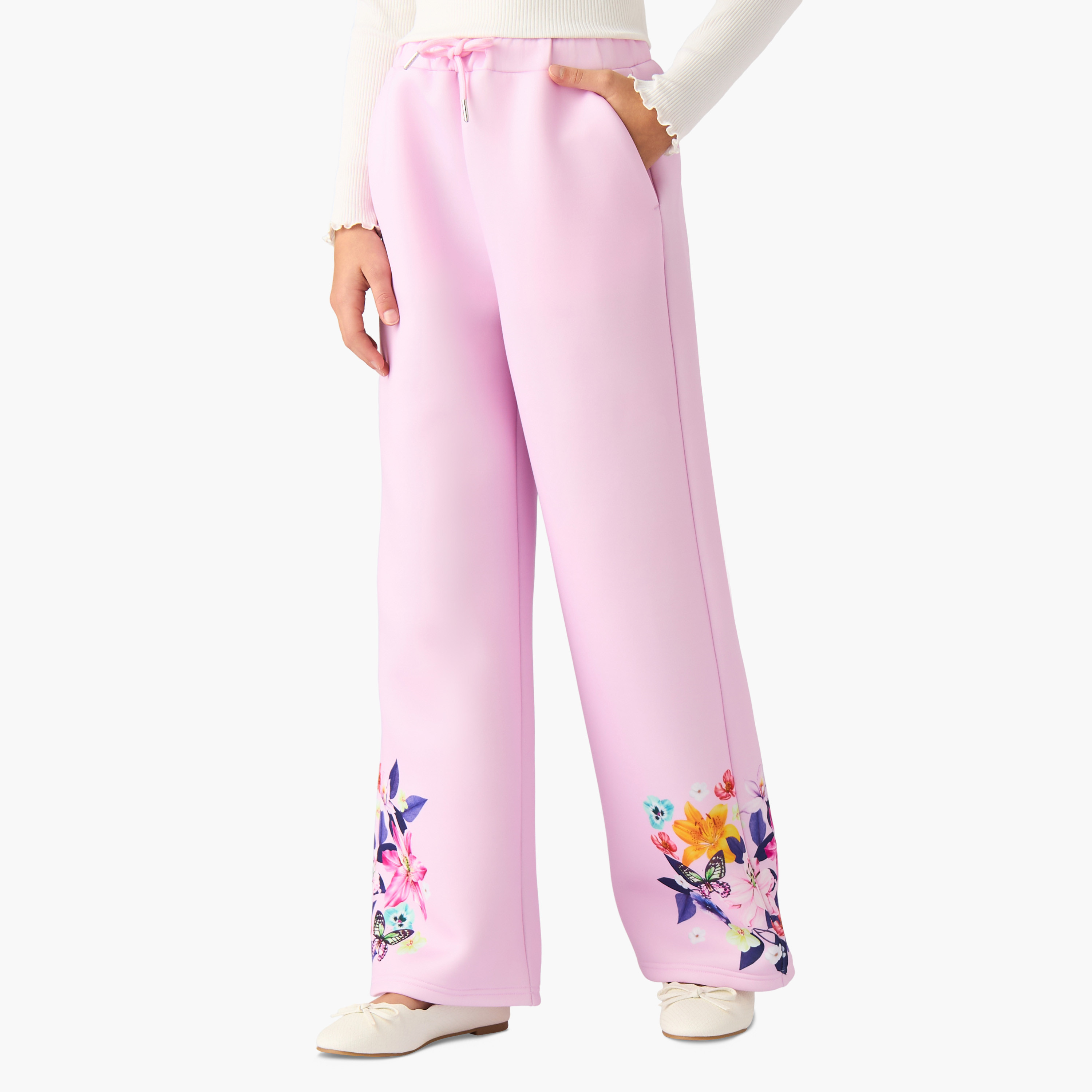 طقم بنطلون وسويت شيرت بطبعات زهور وقبعة وأكمام طويلة للبنات من جونيورز-girls-clothing-setsandcoords-image-6