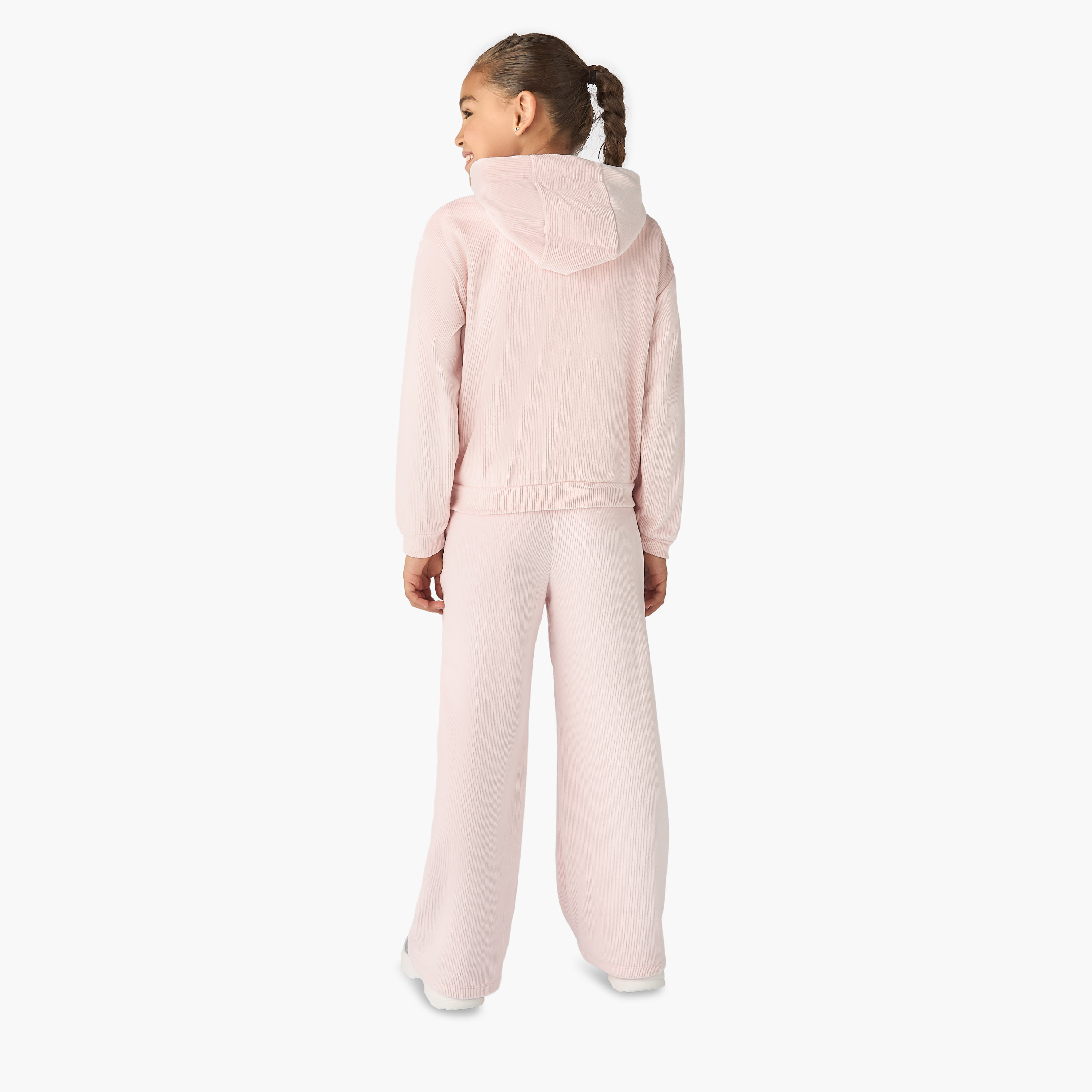 Juniors Ribbed Hooded Sweatshirt and Pants Set-girls-clothing-setsandcoords-image-4