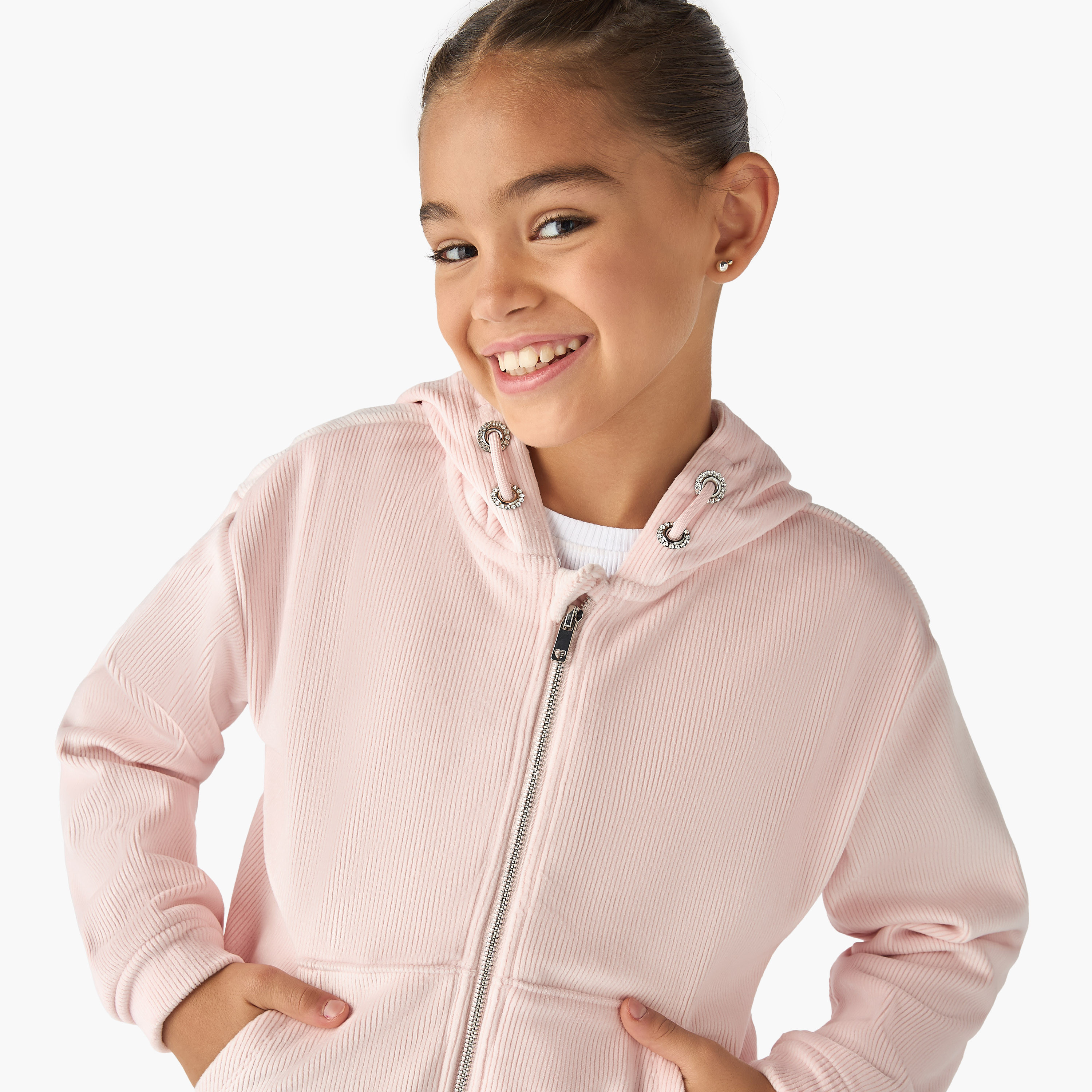 Juniors Ribbed Hooded Sweatshirt and Pants Set-girls-clothing-setsandcoords-image-5