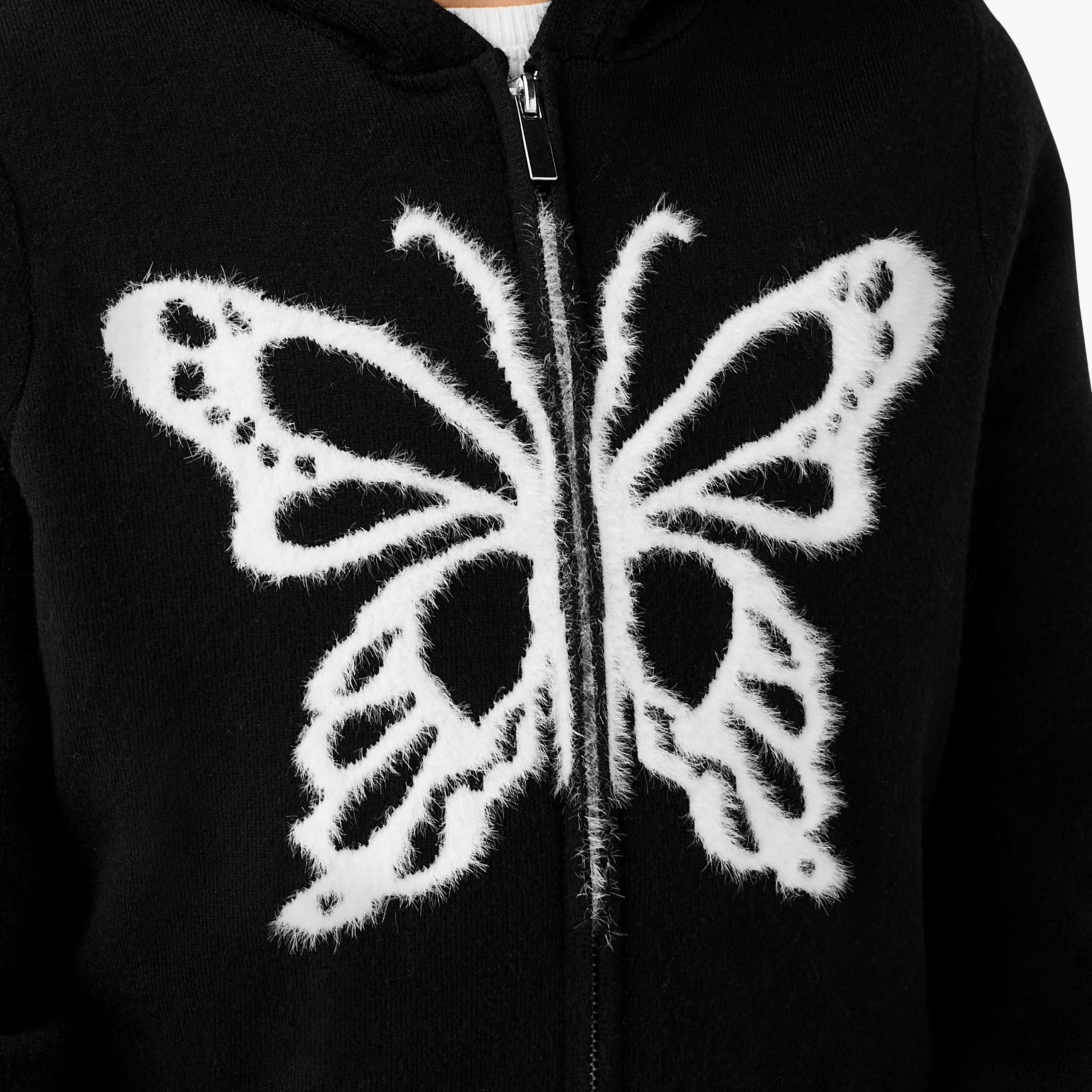 Juniors Butterfly Print Zip Through Hoodie and Pants Set-girls-clothing-setsandcoords-image-6