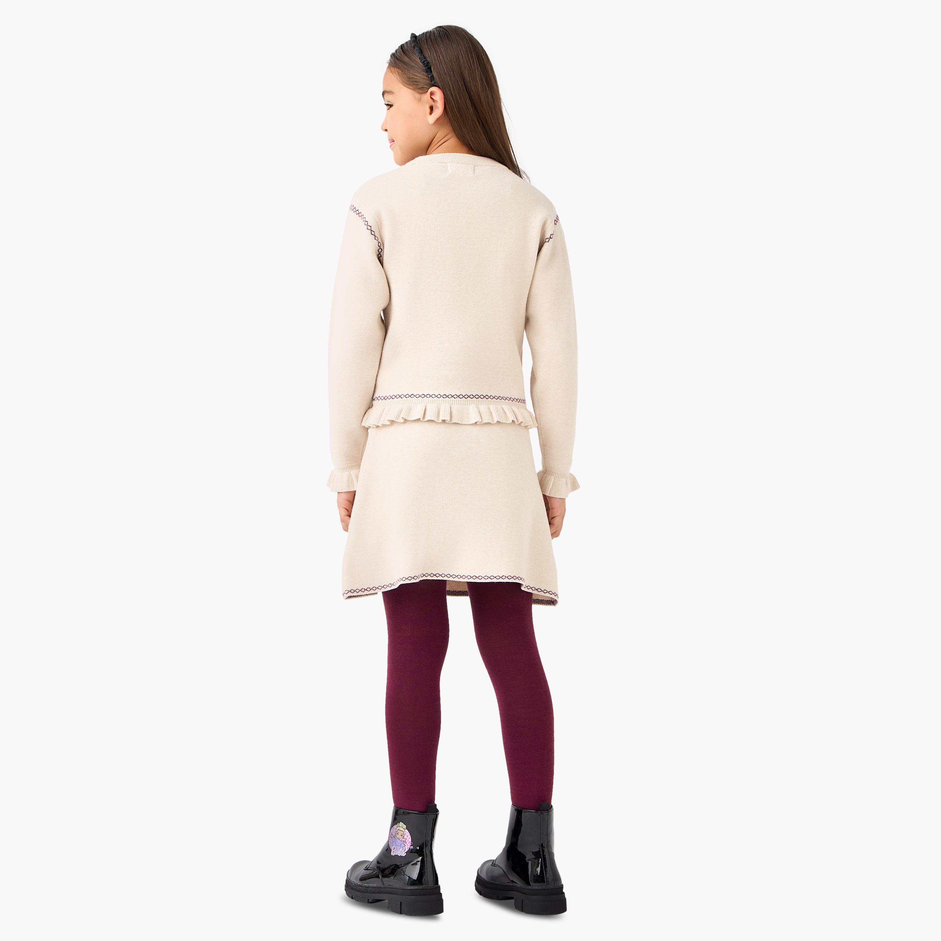 Juniors 3-Piece Floral Embellished Top with Skirt and Stockings Set-girls-clothing-setsandcoords-image-4