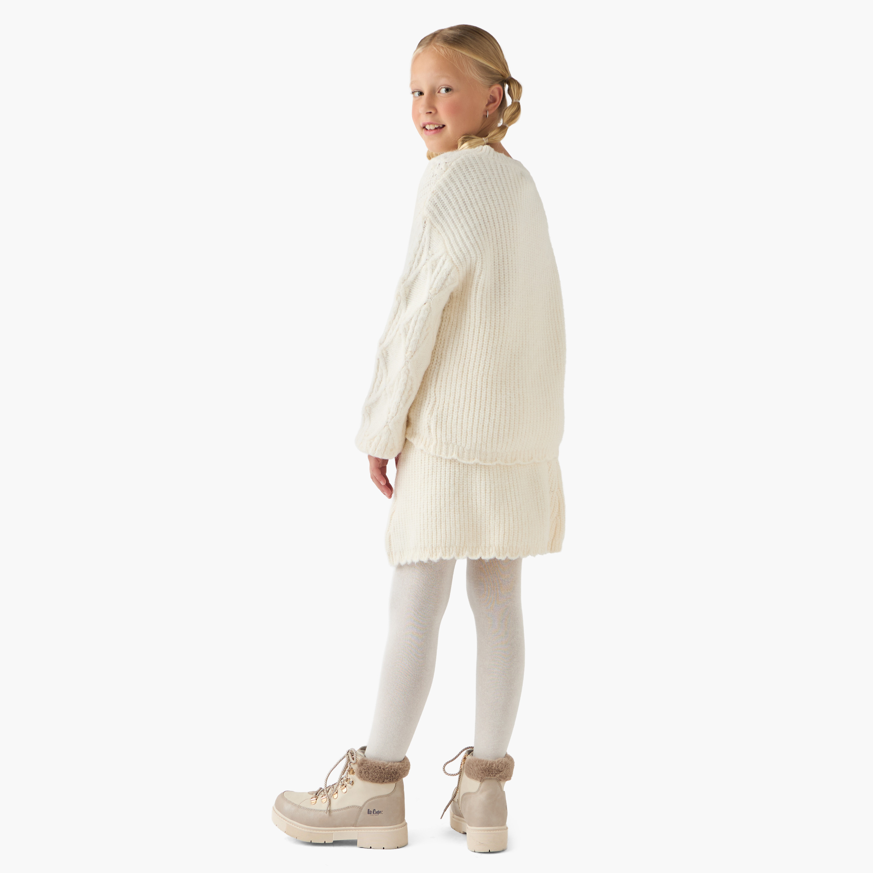 Juniors Crew Neck Long Sleeves Sweater and Skirt Set with Stockings-girls-clothing-setsandcoords-image-4