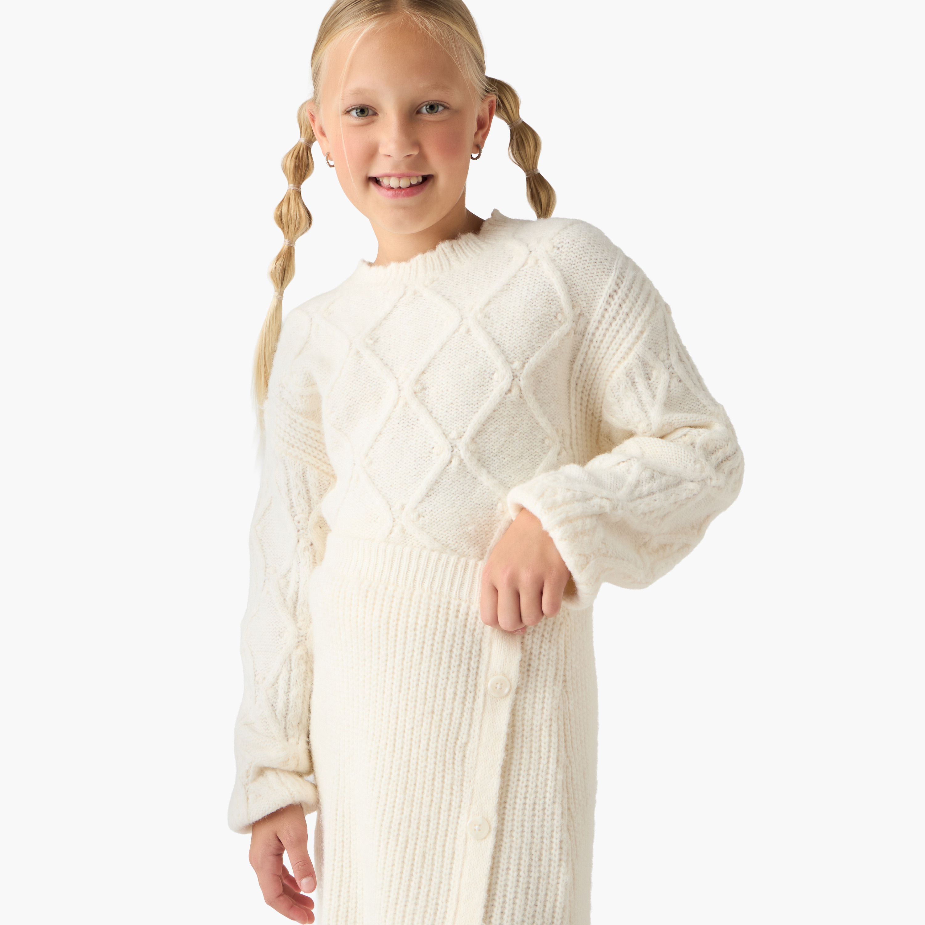 Juniors Crew Neck Long Sleeves Sweater and Skirt Set with Stockings-girls-clothing-setsandcoords-image-5