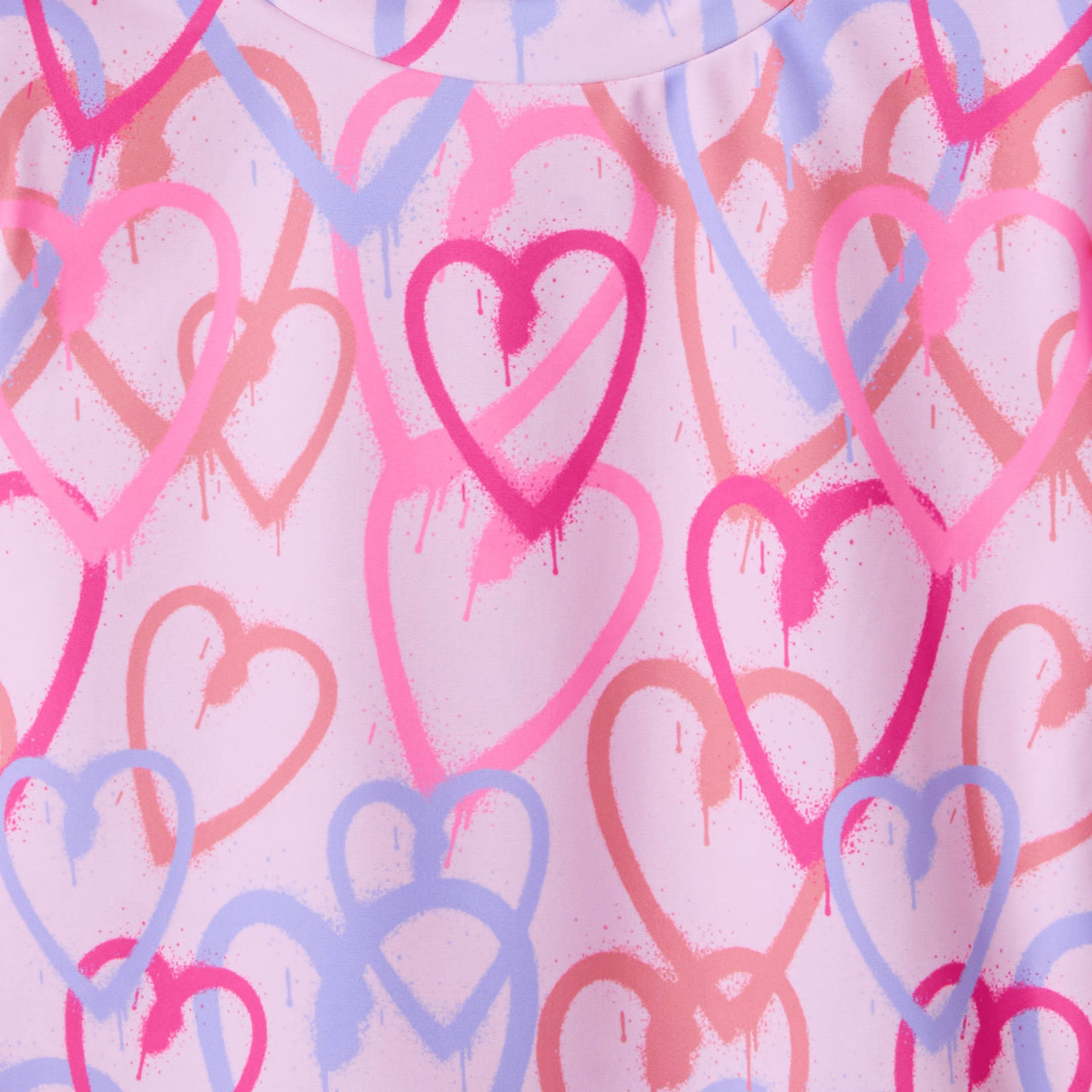 Juniors Heart Print Swimwear Set-girls-clothing-swimwear-image-5