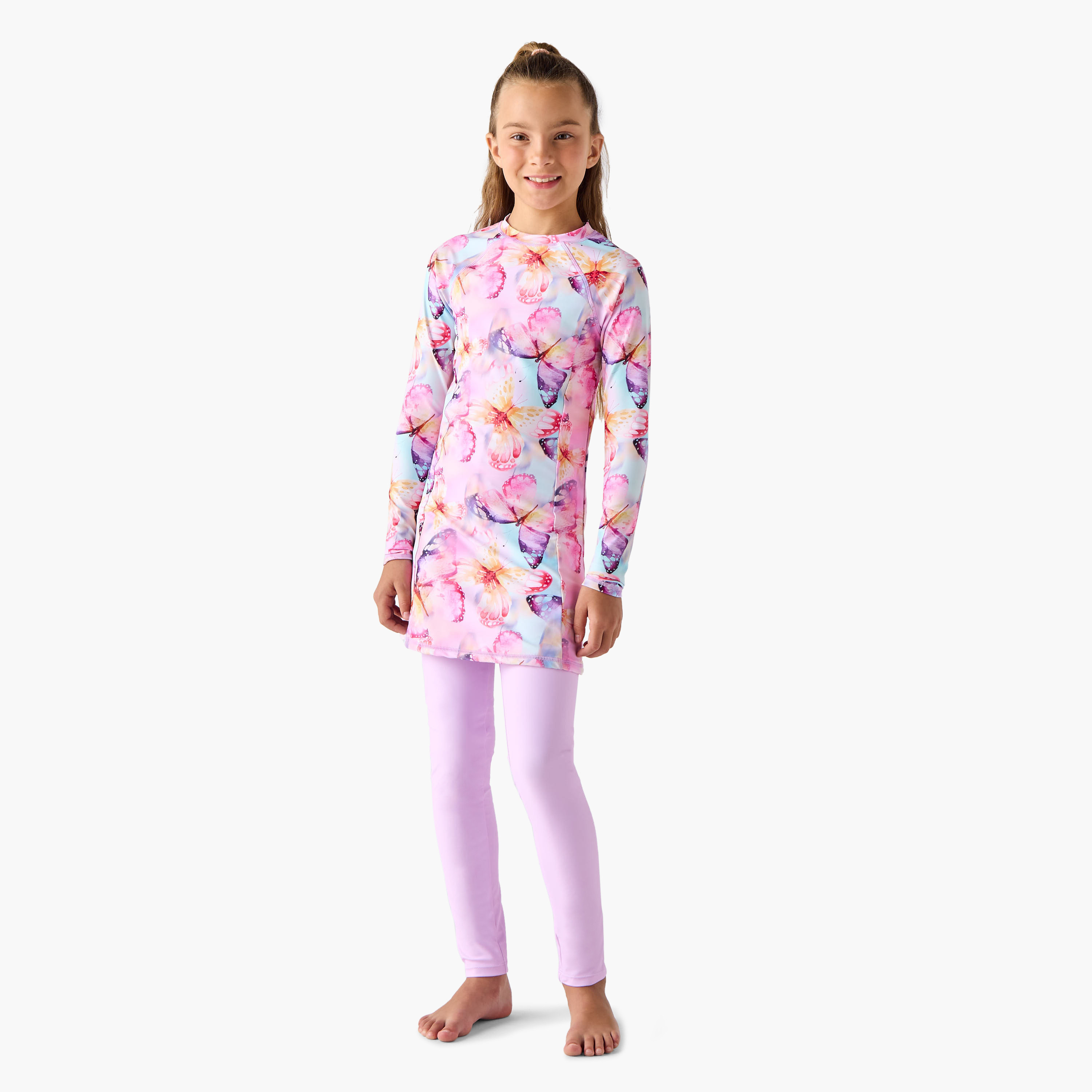 طقم بدلة سباحة قطعتين بطبعات فراشات من جونيورز-girls-clothing-swimwear-image-2