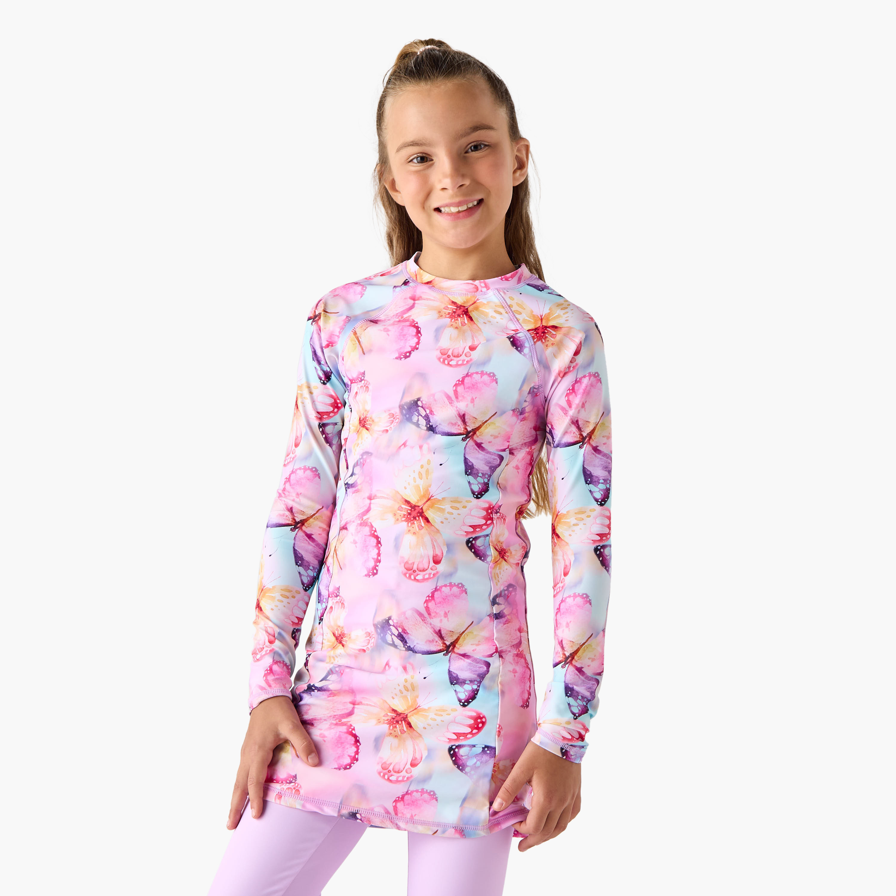 طقم بدلة سباحة قطعتين بطبعات فراشات من جونيورز-girls-clothing-swimwear-image-3