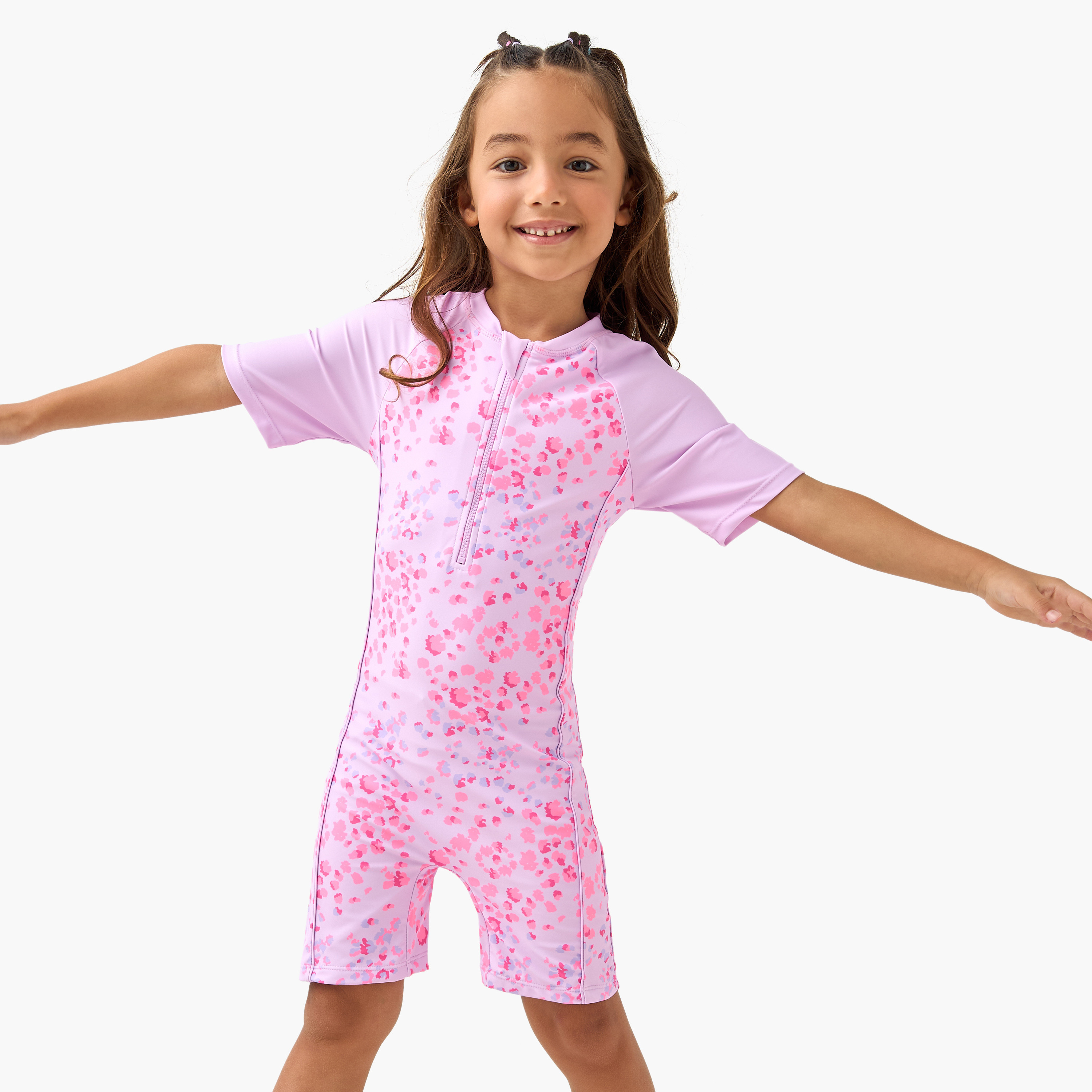 Juniors Printed Swimsuit with Zip Closure-girls-clothing-sportswear-swimwear-image-1