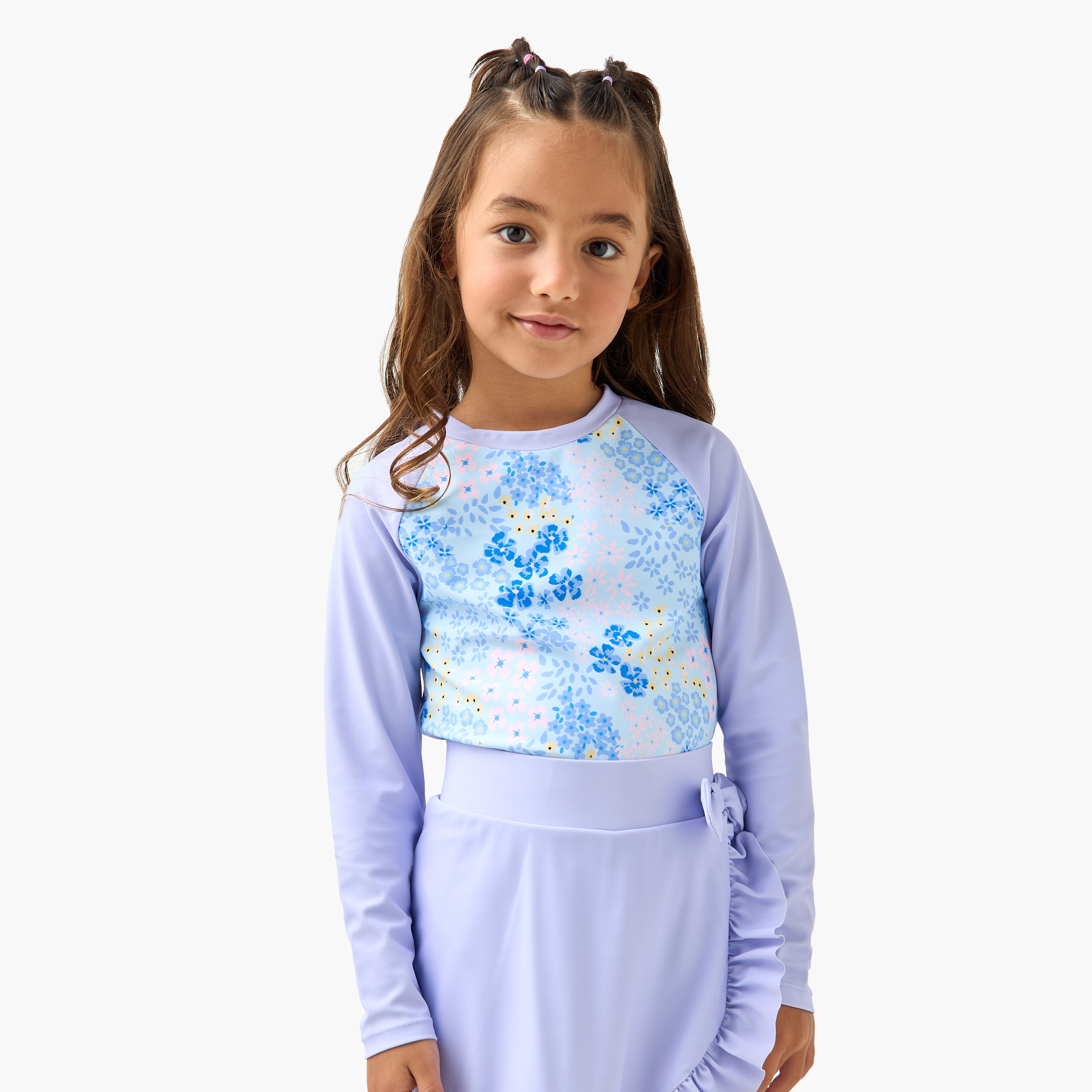 Juniors Floral Print Swimwear Set-girls-clothing-swimwear-image-2