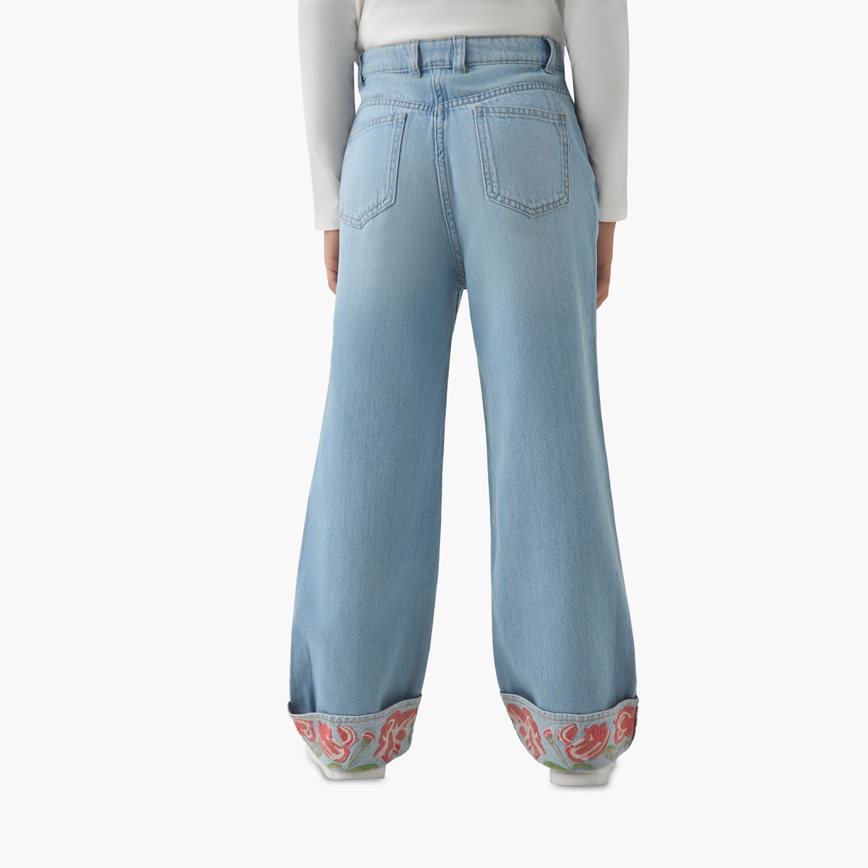 Juniors Girls Jeans with Embroidery - Cotton-girls-clothing-bottoms-jeansandjeggings-image-3