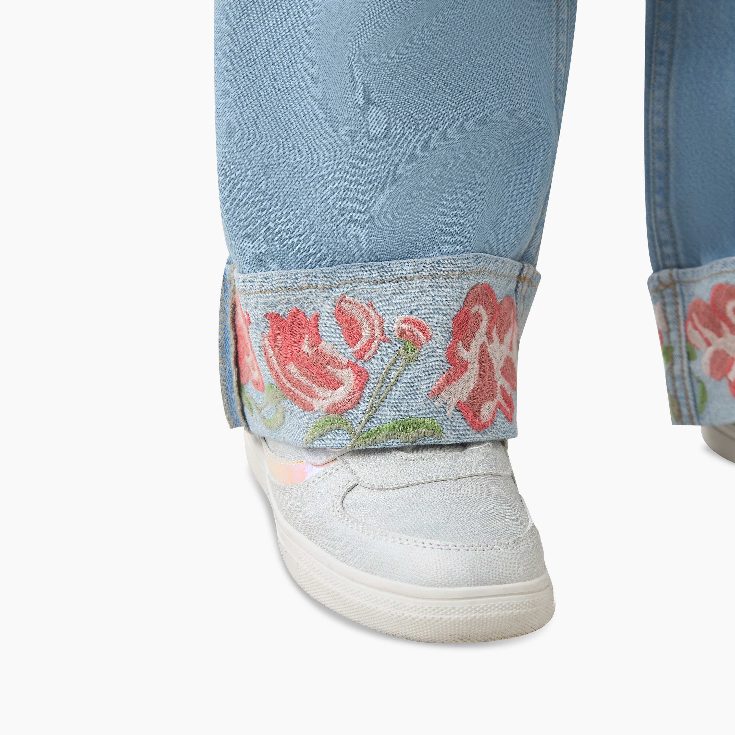 Juniors Girls Jeans with Embroidery - Cotton-girls-clothing-bottoms-jeansandjeggings-image-4