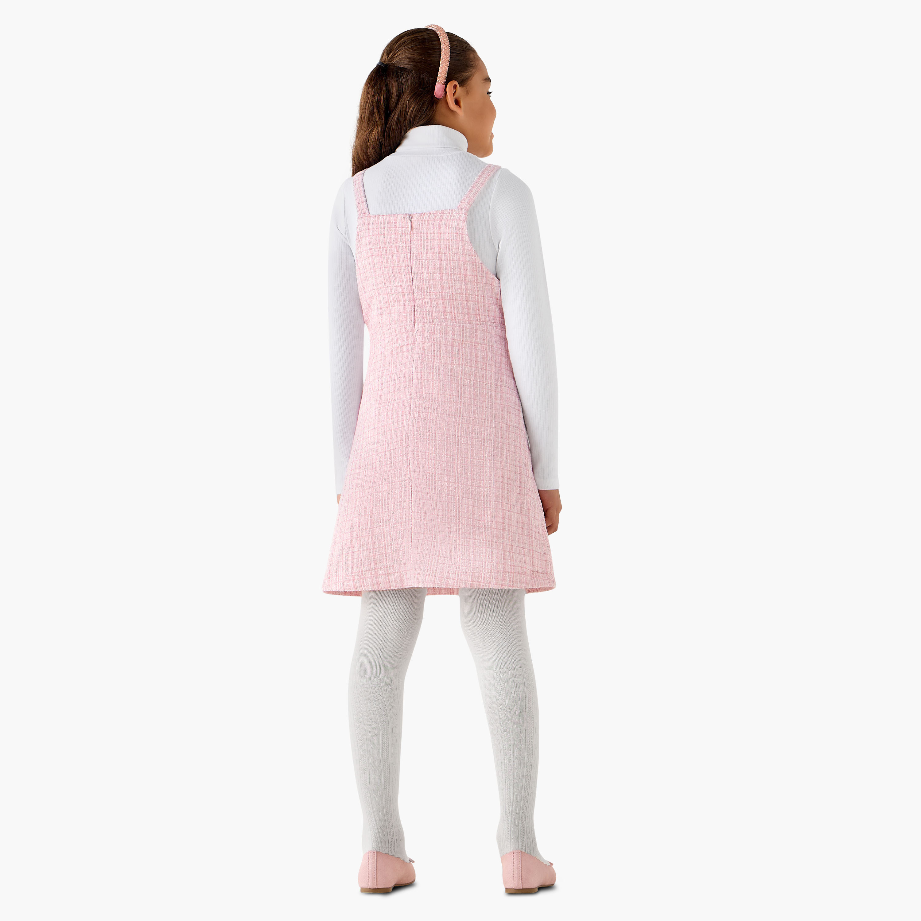 Eligo Square Neck Sleeveless Pinafore with Top and Tights-girls-clothing-dressesandjumpsuits-image-3