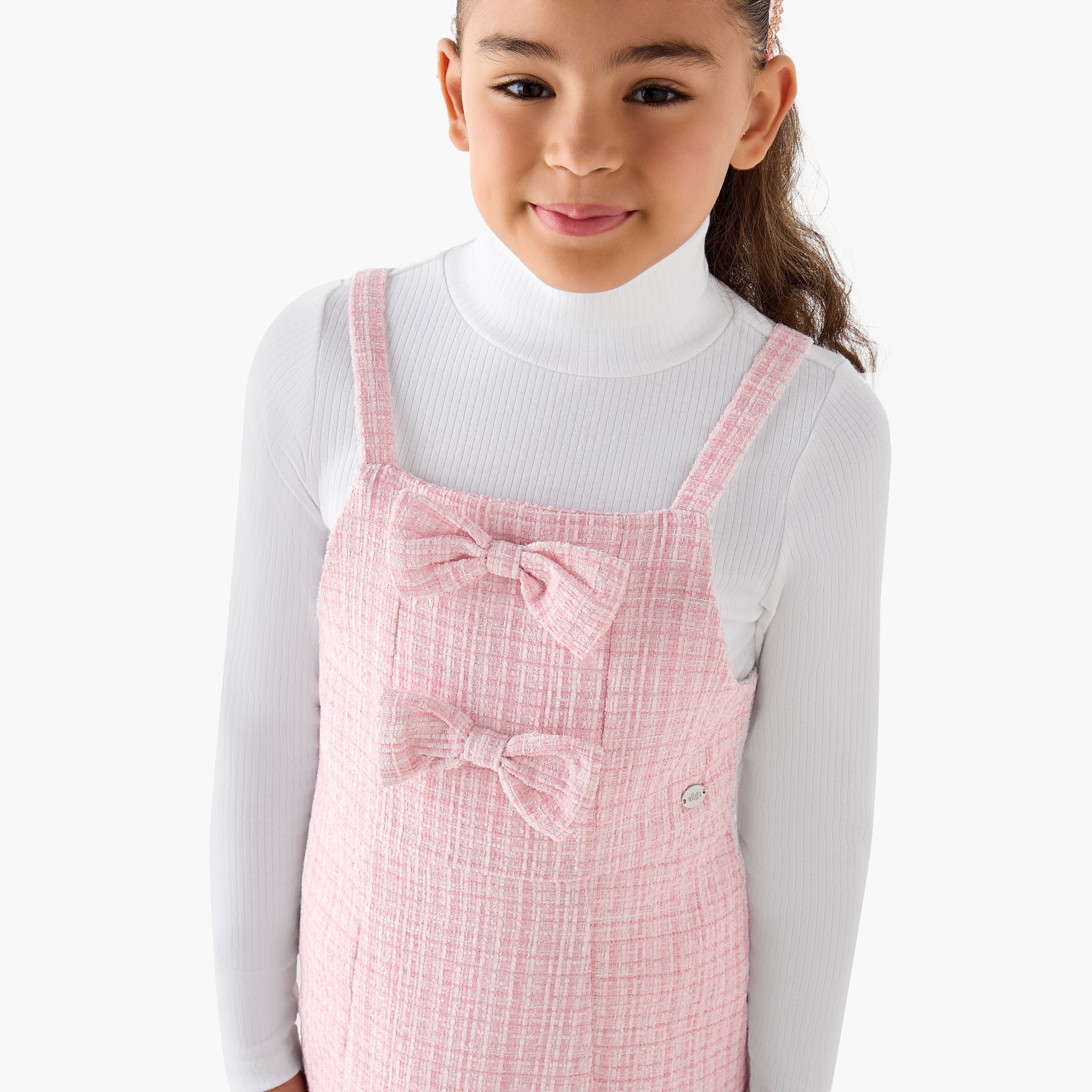Eligo Square Neck Sleeveless Pinafore with Top and Tights-girls-clothing-dressesandjumpsuits-image-4