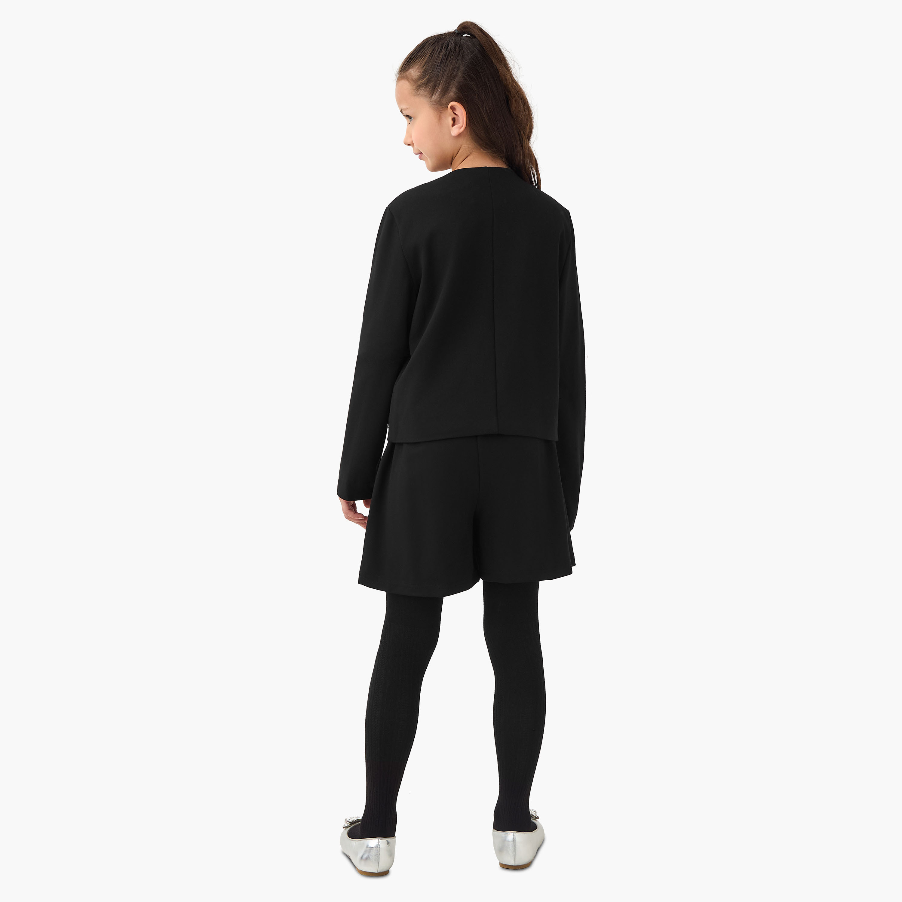 Eligo Round Neck Long Sleeves Top and Skirt Set with Bow Accent-girls-clothing-setsandcoords-image-4
