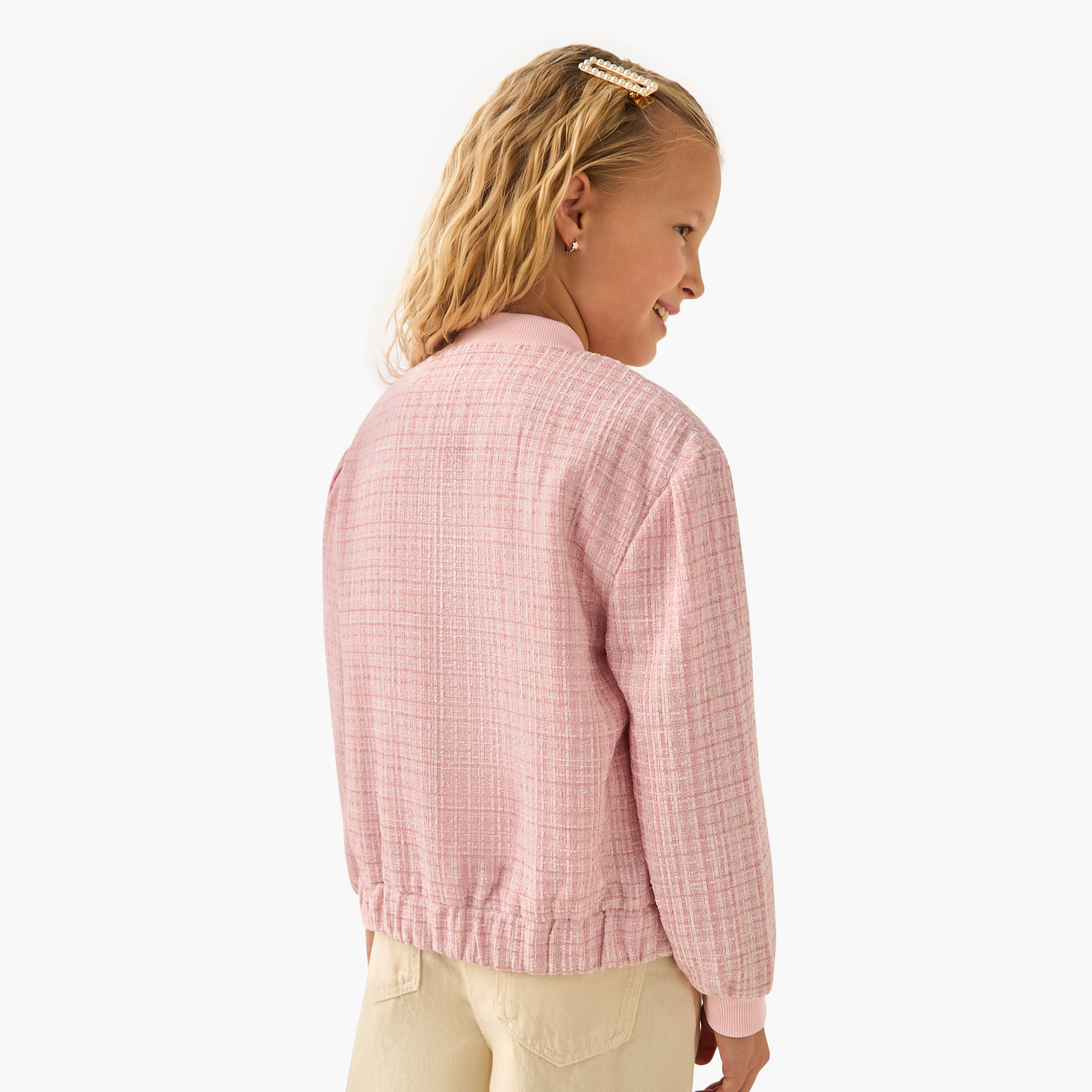 جاكيت خفيف بارز الملمس بسحّاب إغلاق بيبي شوب من إليجو -girls-clothing-jacketsandcoats-image-3