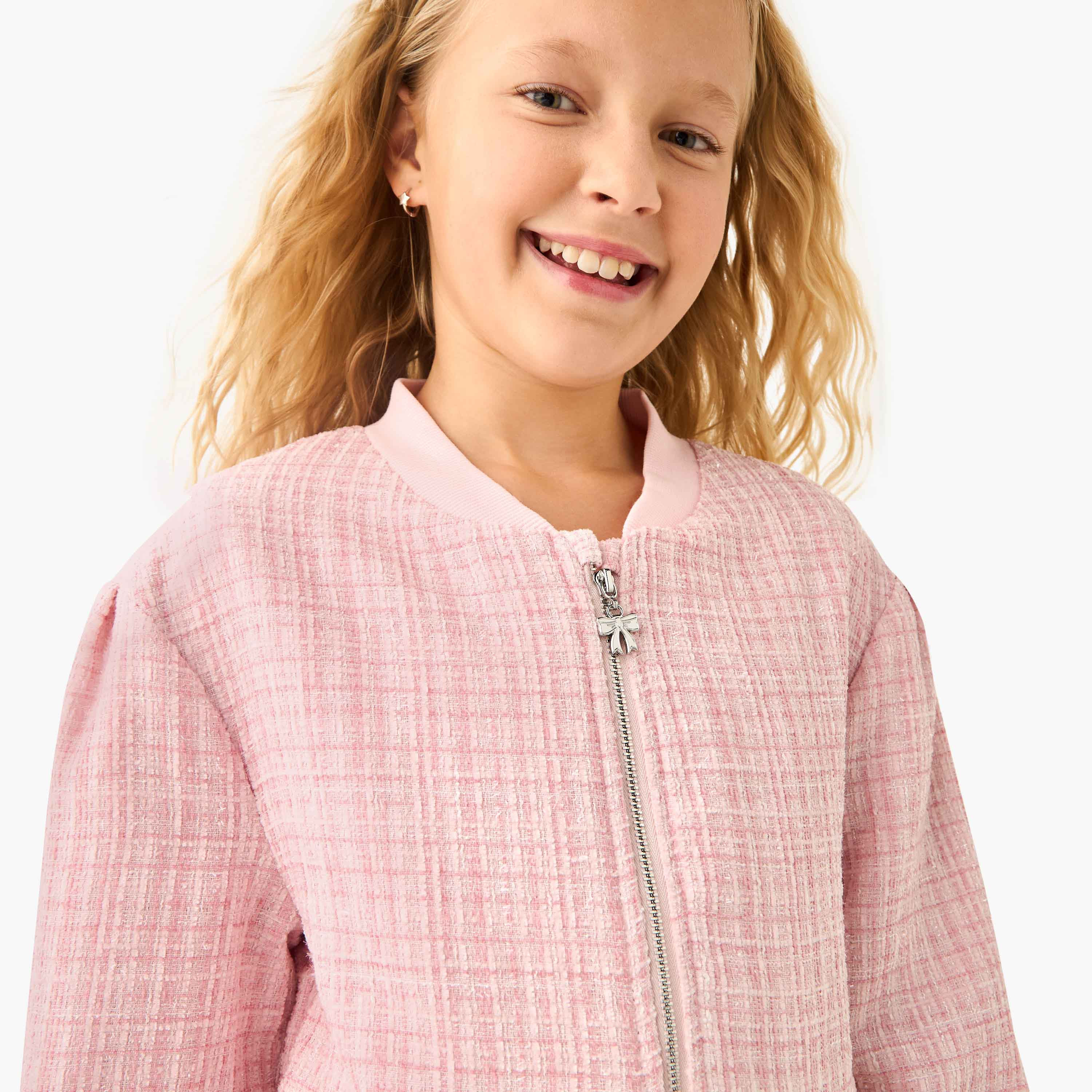 جاكيت خفيف بارز الملمس بسحّاب إغلاق بيبي شوب من إليجو -girls-clothing-jacketsandcoats-image-2