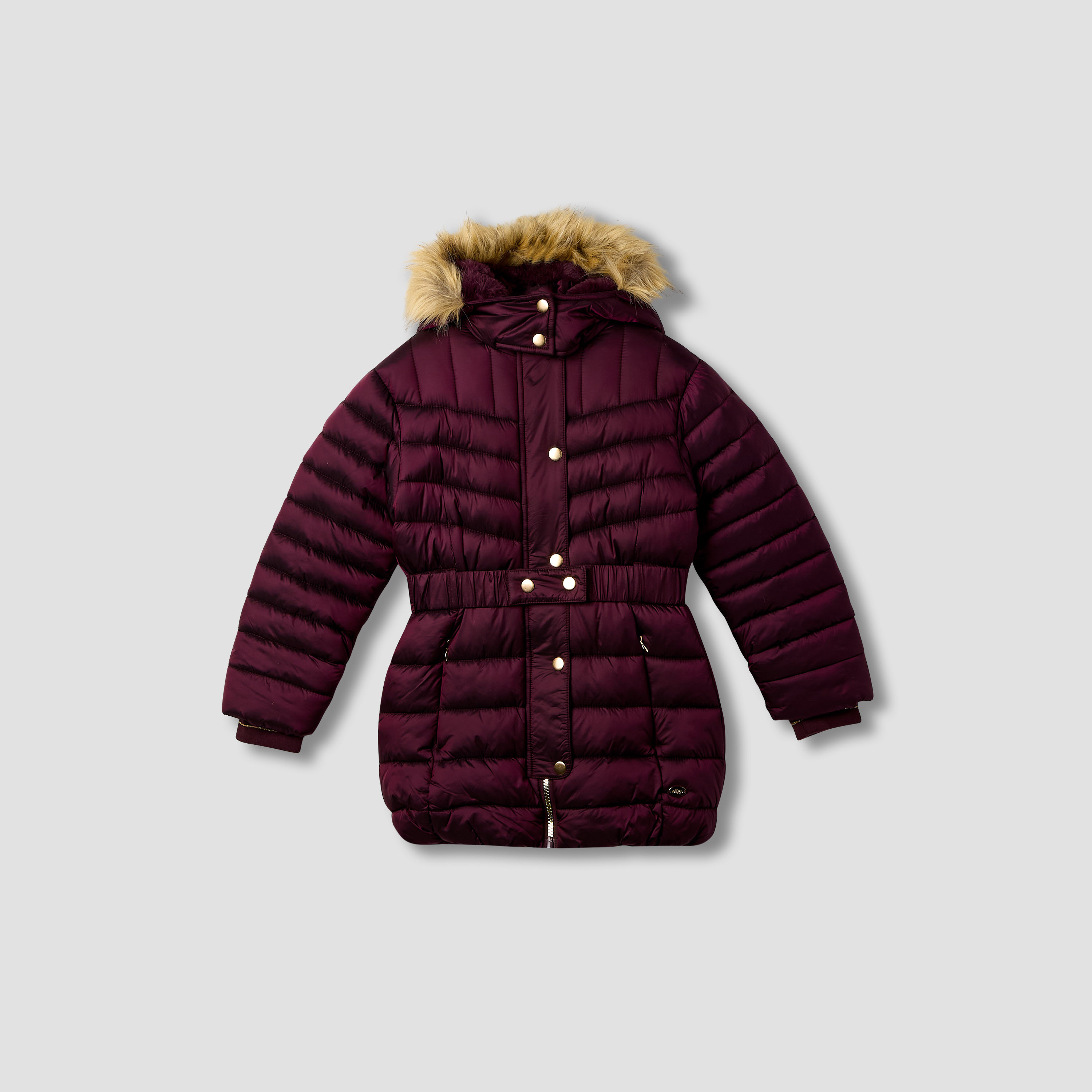 Eligo Quilted Heavy Jacket with Hood and Long Sleeves-girls-clothing-winterwear-jacketsandcoats-image-1