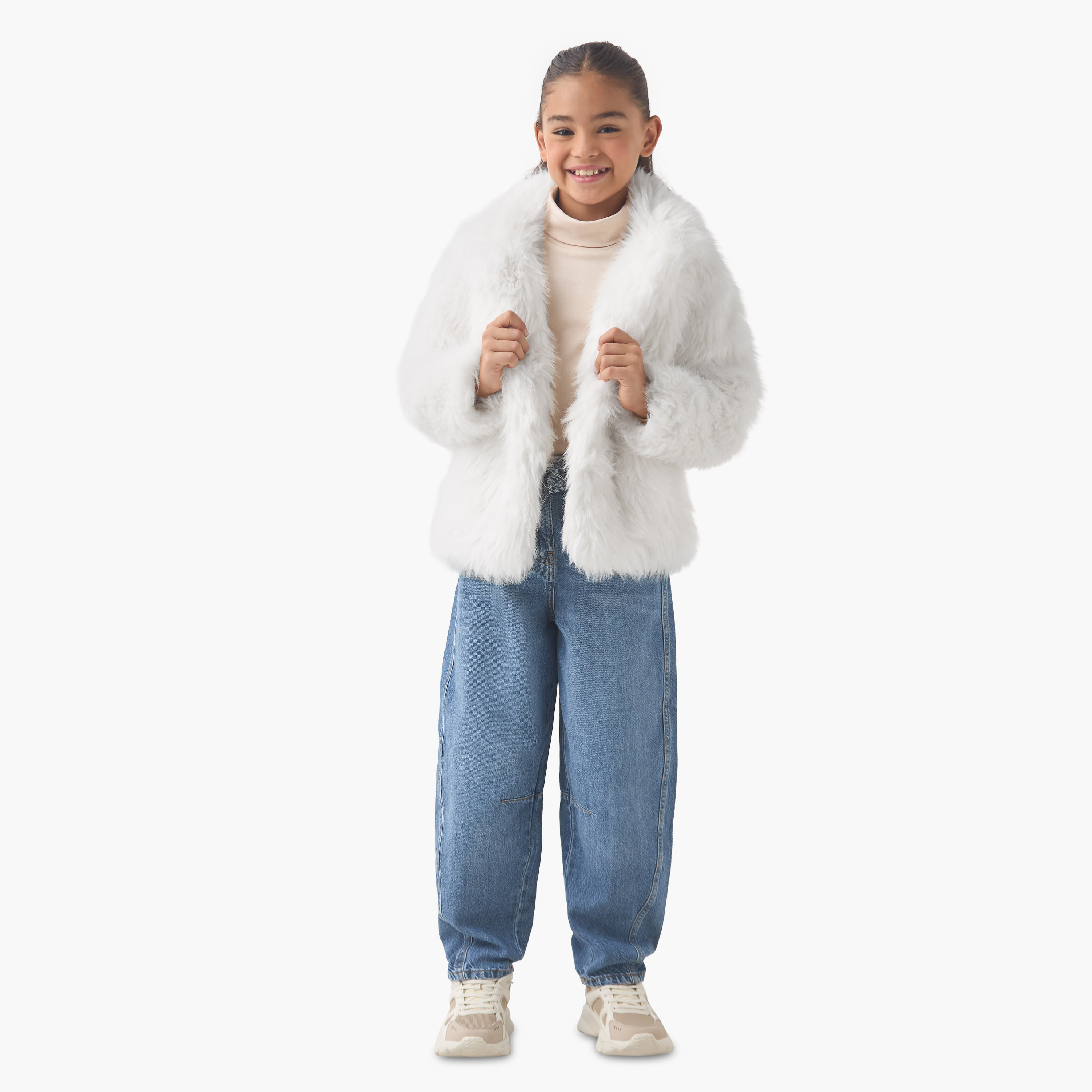 Eligo Faux Fur Jacket with Long Sleeves-girls-clothing-jacketsandcoats-image-2