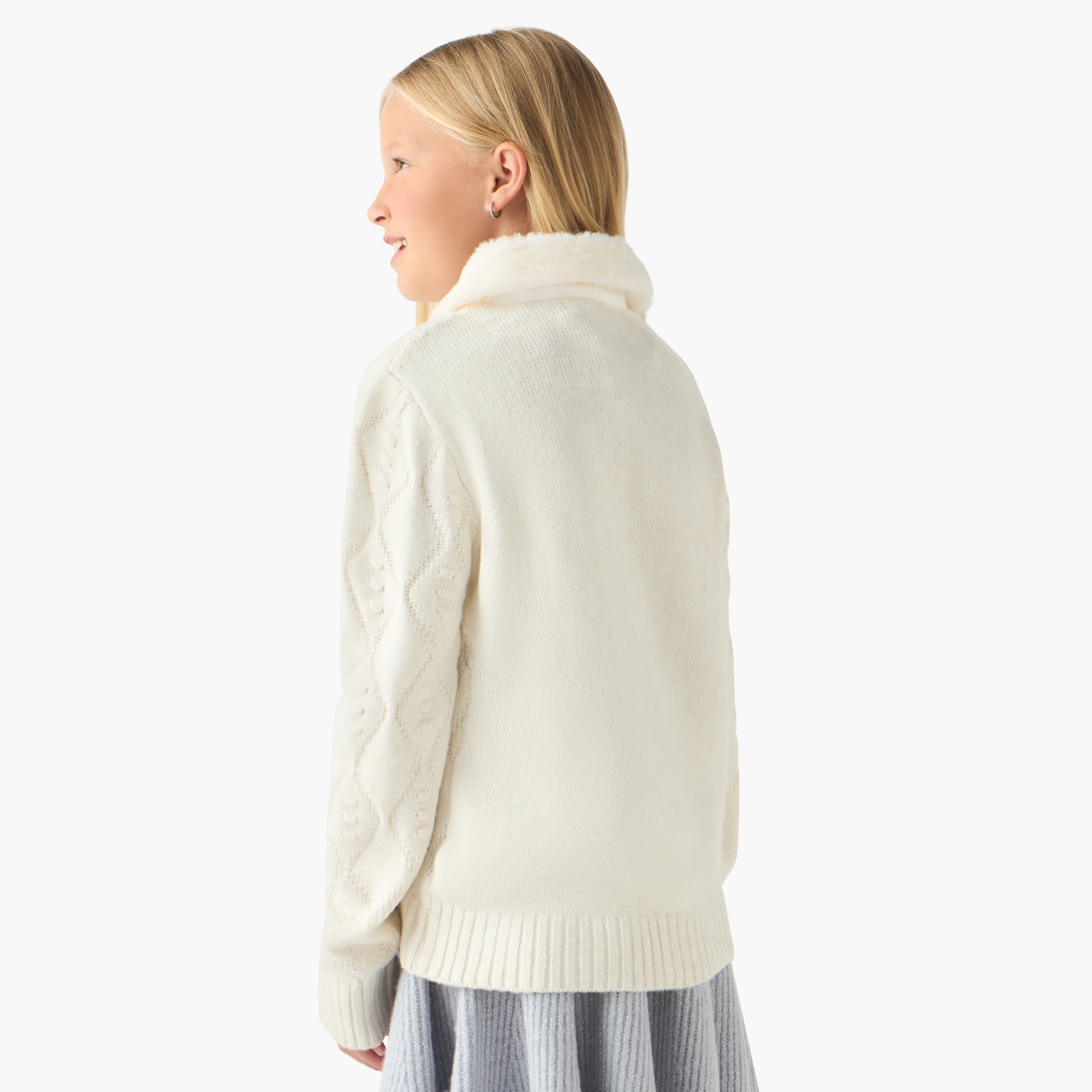 Eligo Textured Cardigan with Long Sleeves-girls-clothing-winterwear-jumpersandcardigans-image-3