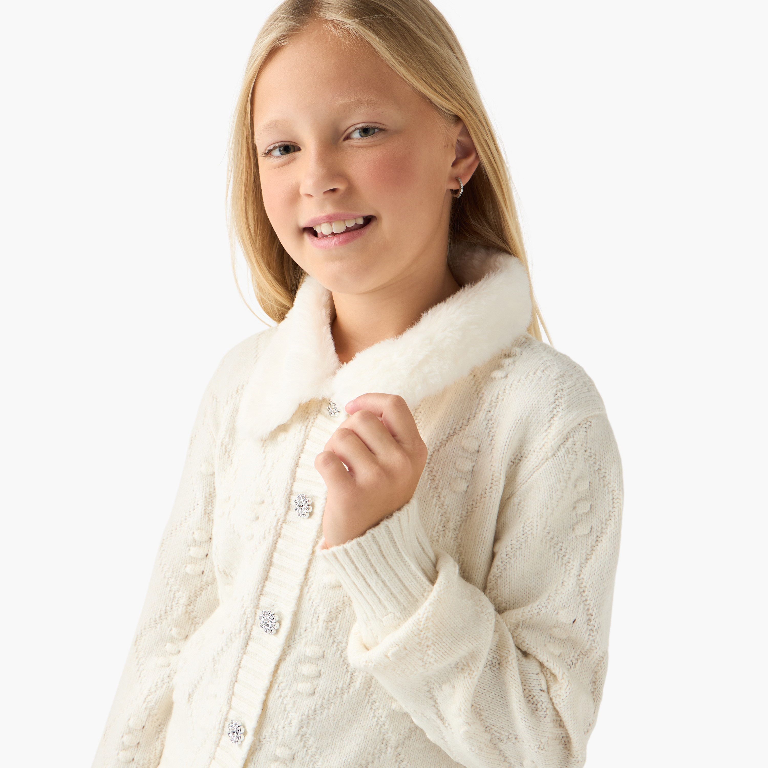 Eligo Textured Cardigan with Long Sleeves-girls-clothing-winterwear-jumpersandcardigans-image-4