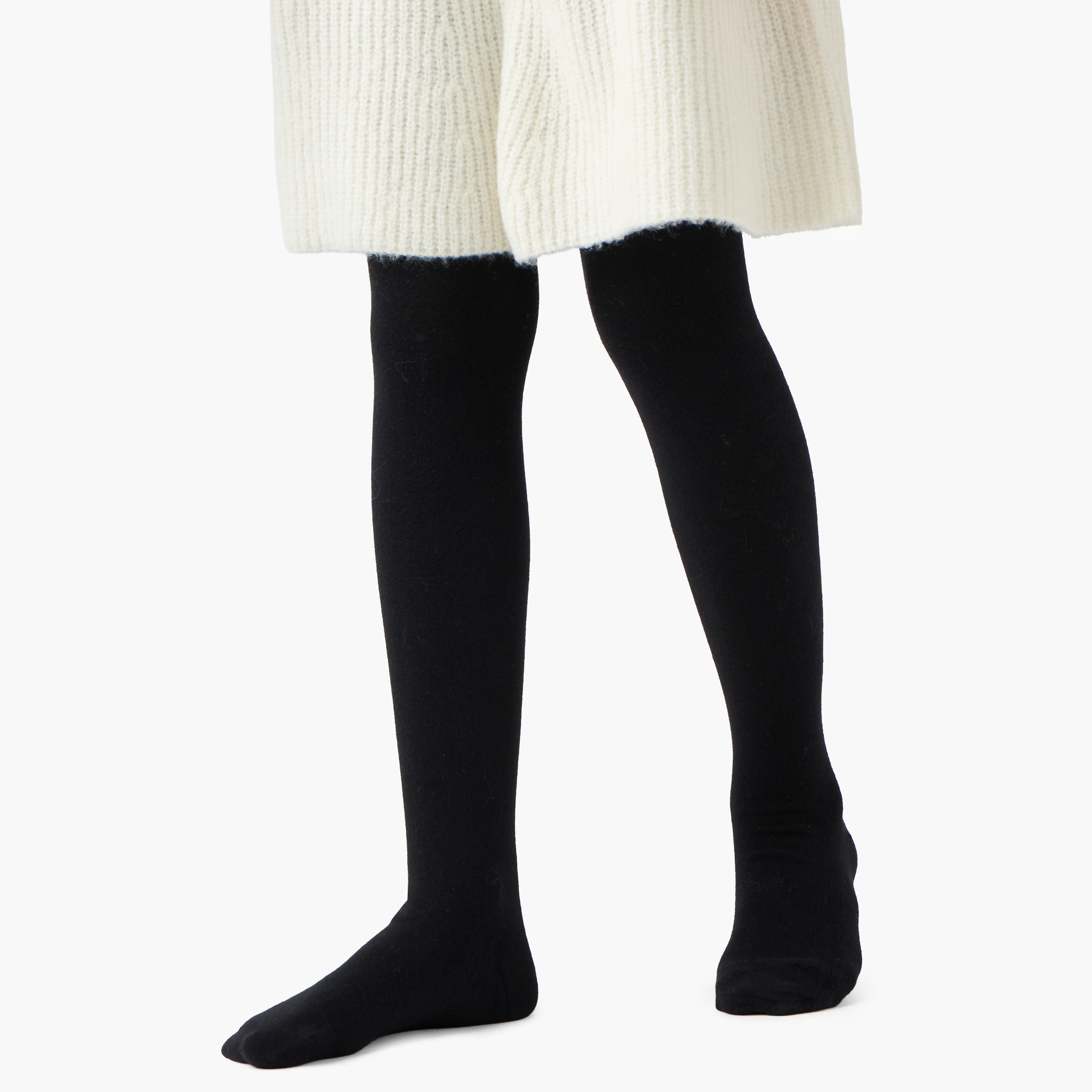 Eligo Girls Bow Detail Sweater with Skirt and Stockings Set - Wool - Long Sleeves - V-neck-girls-clothing-setsandcoords-image-6