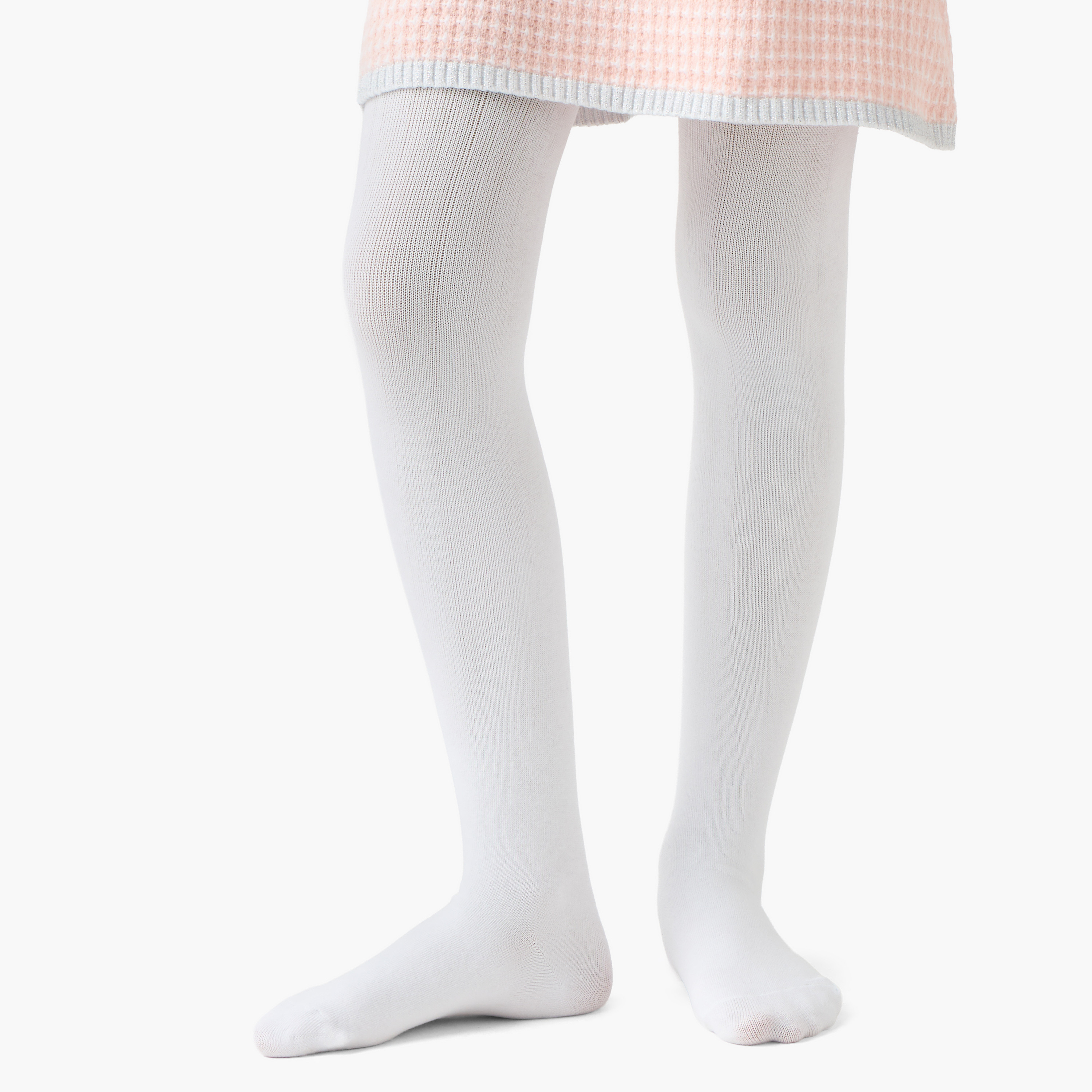 طقم تنورة وكنزة كاروهات وجوارب طويلة للبنات من إليجو - قطن - أكمام طويلة - ياقة ضيّقة-girls-clothing-setsandcoords-image-4