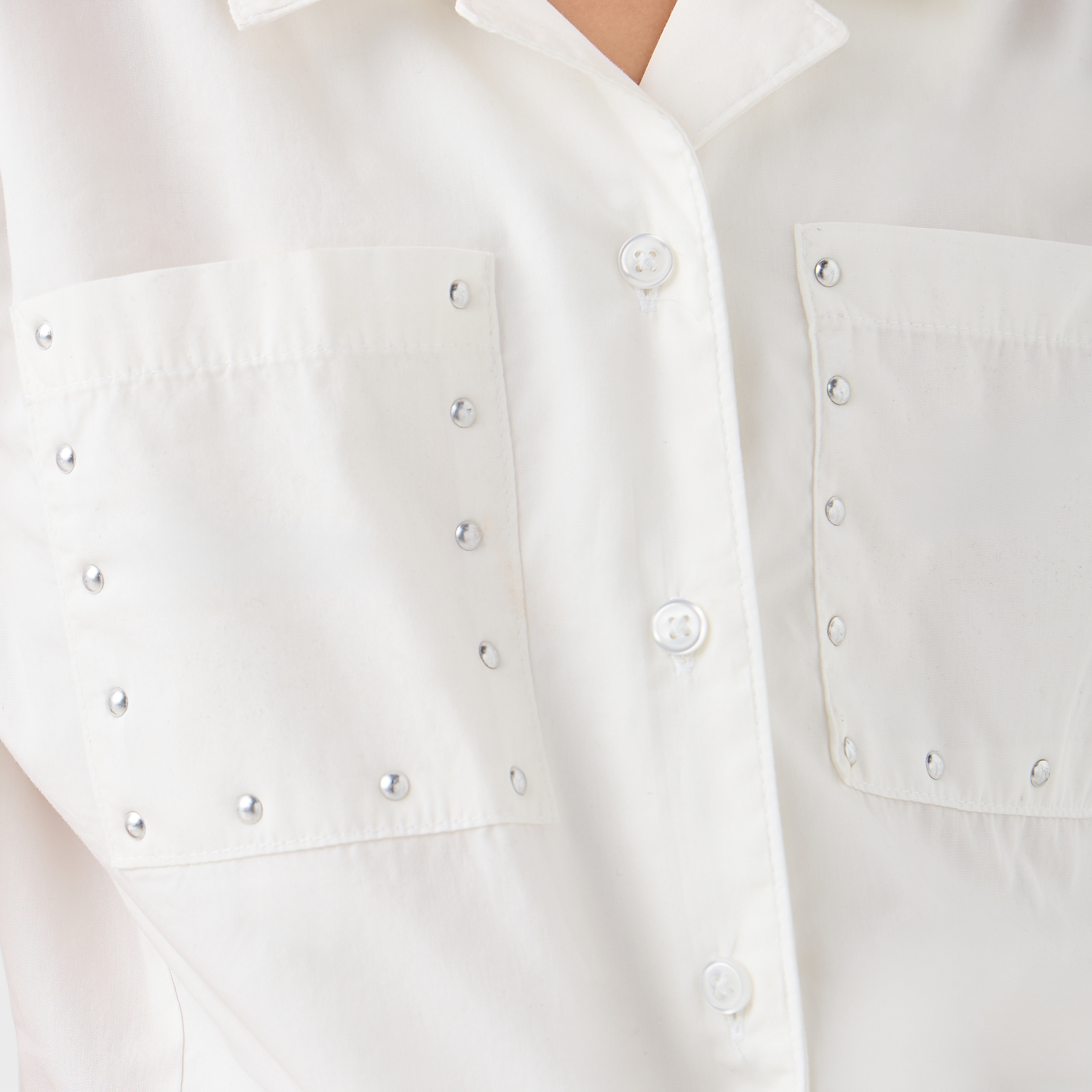 قميص قطن بجيوب واكمام قصيرة وياقة للبنات من لي كوبر-girls-clothing-blousesandshirts-image-1