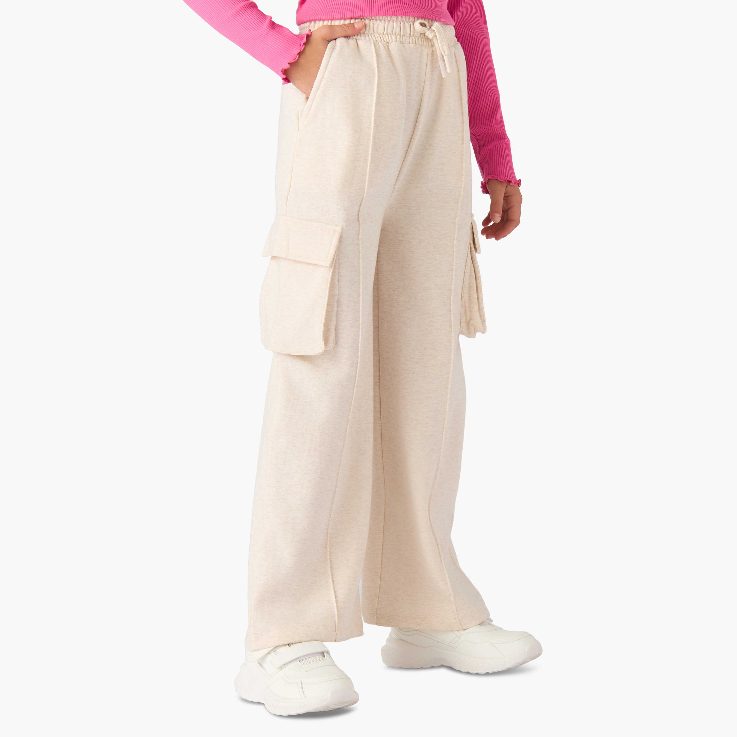 Juniors Girls Pants with Pockets - Cotton - Drawstring Waist-girls-clothing-bottoms-trousers-image-1