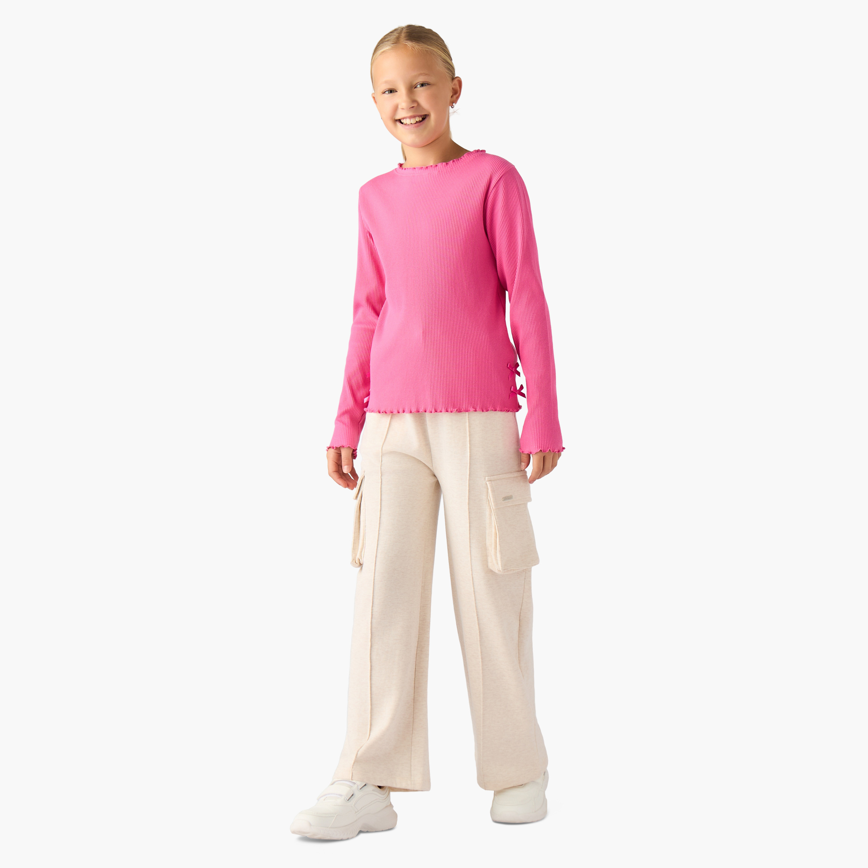 Juniors Girls Pants with Pockets - Cotton - Drawstring Waist-girls-clothing-bottoms-trousers-image-2