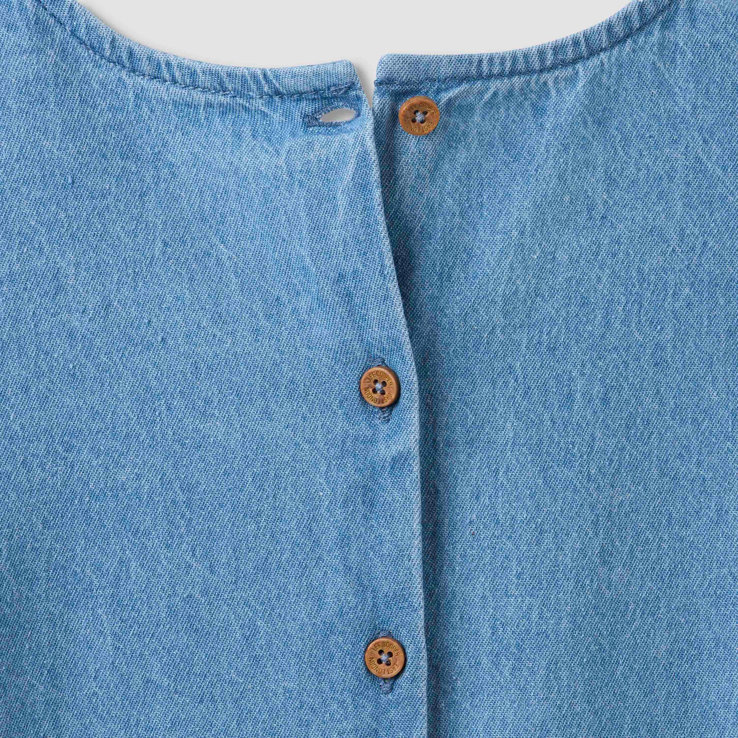 Lee Cooper Round Neck Long Sleeves Dress with Embroidery-girls-clothing-dressesandjumpsuits-image-5