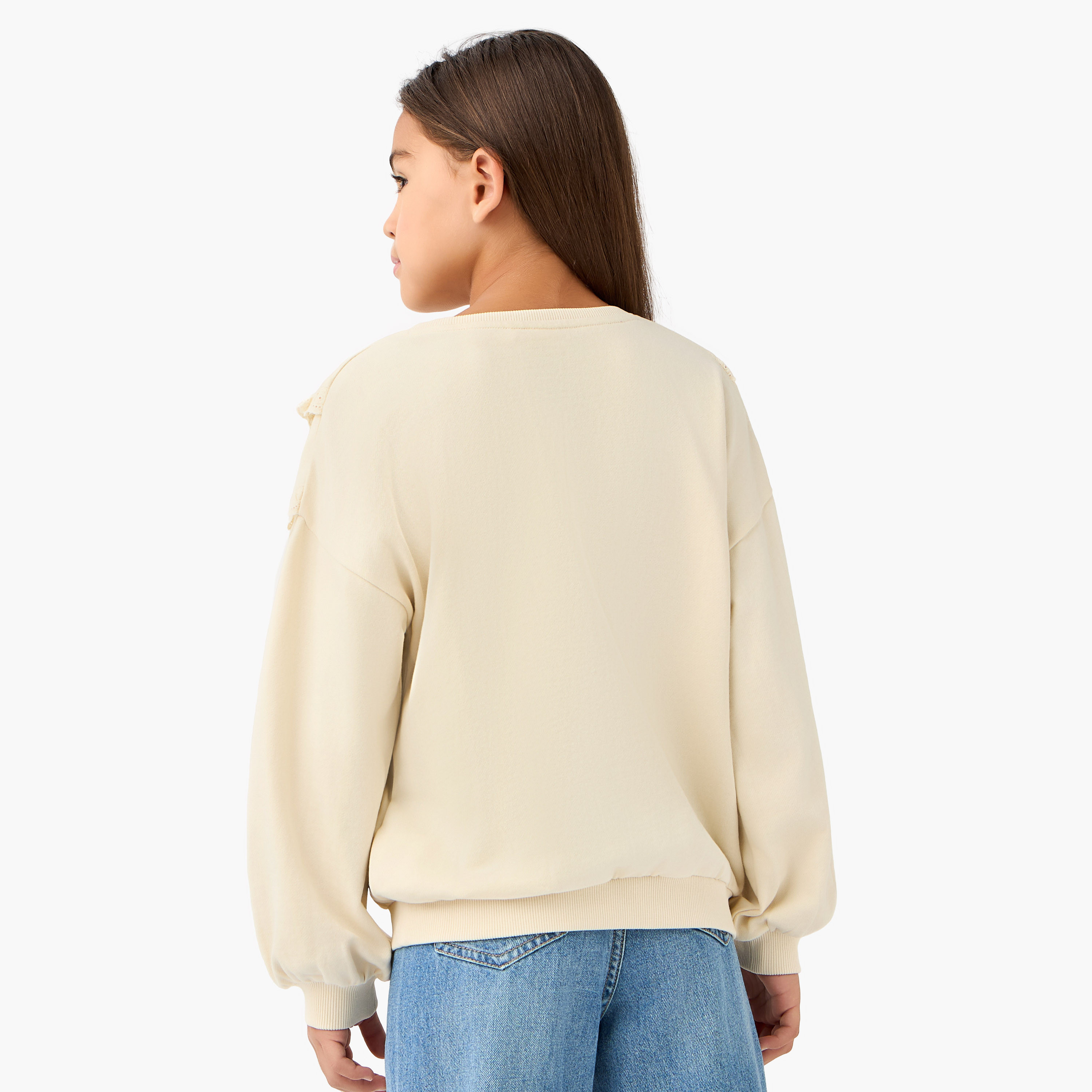 Lee Cooper Ruffle Detail Pullover with Long Sleeves-girls-clothing-winterwear-sweatshirts-image-3