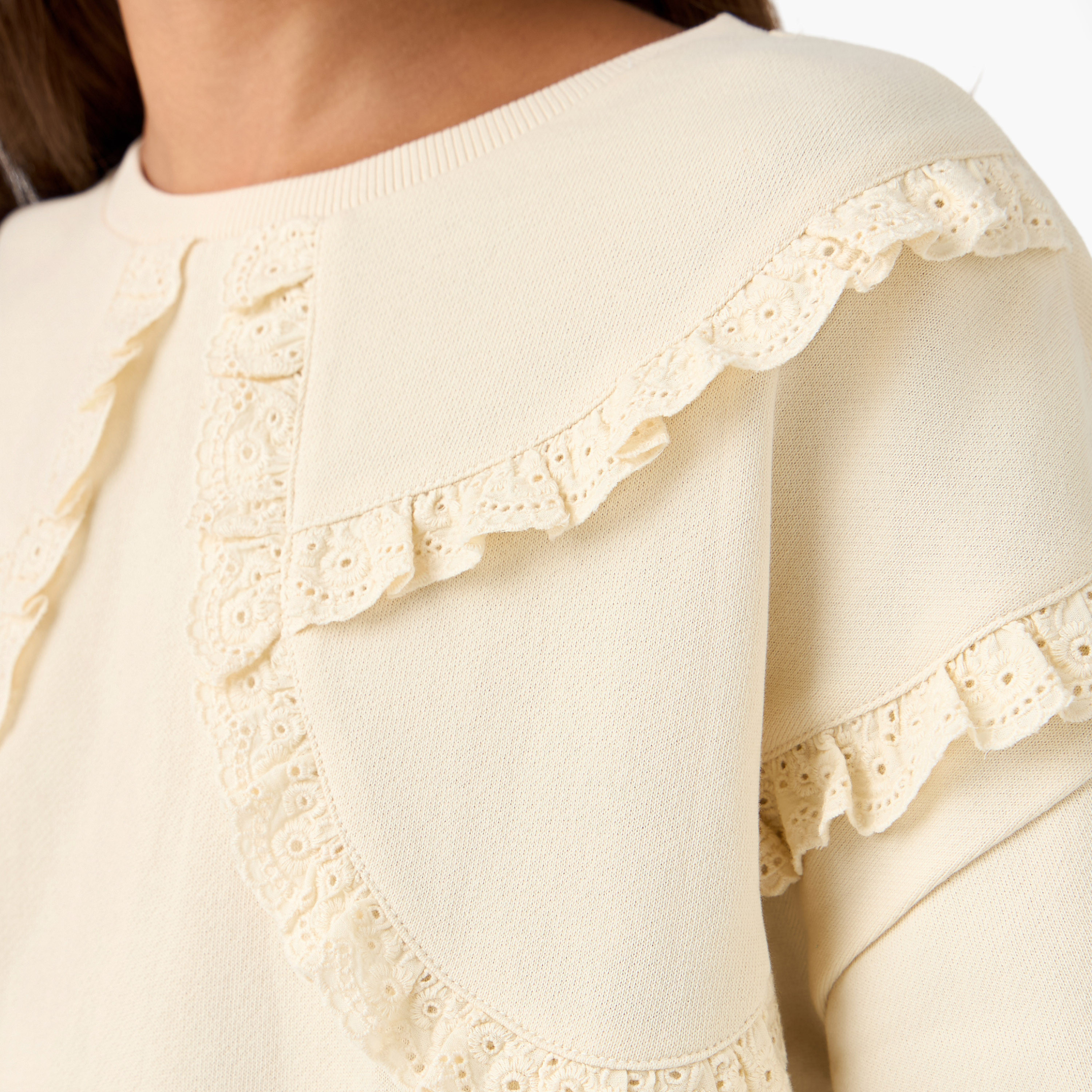 Lee Cooper Ruffle Detail Pullover with Long Sleeves-girls-clothing-winterwear-sweatshirts-image-6