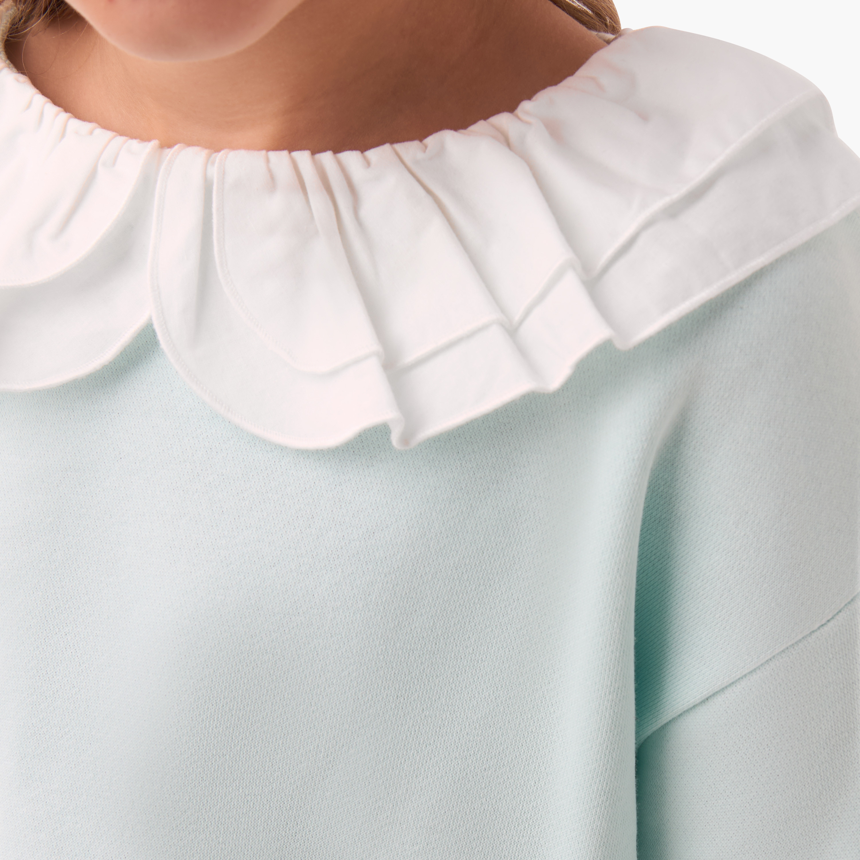 Lee Cooper Ruffled Collar Pullover with Long Sleeves-girls-clothing-winterwear-sweatshirts-image-5