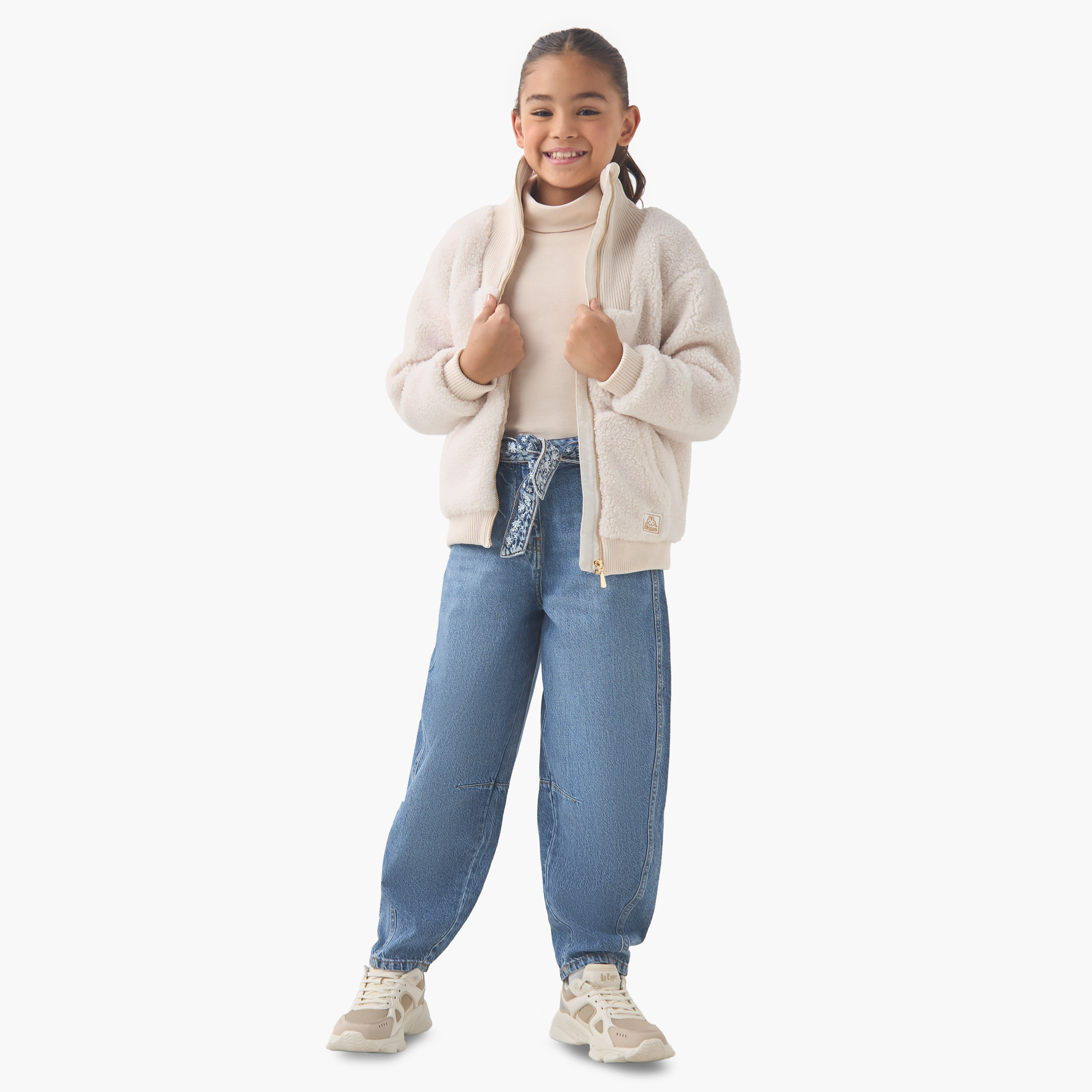 Lee Cooper Girls Jeans with Embroidery - Cotton - Belted Waist-girls-clothing-bottoms-jeansandjeggings-image-2