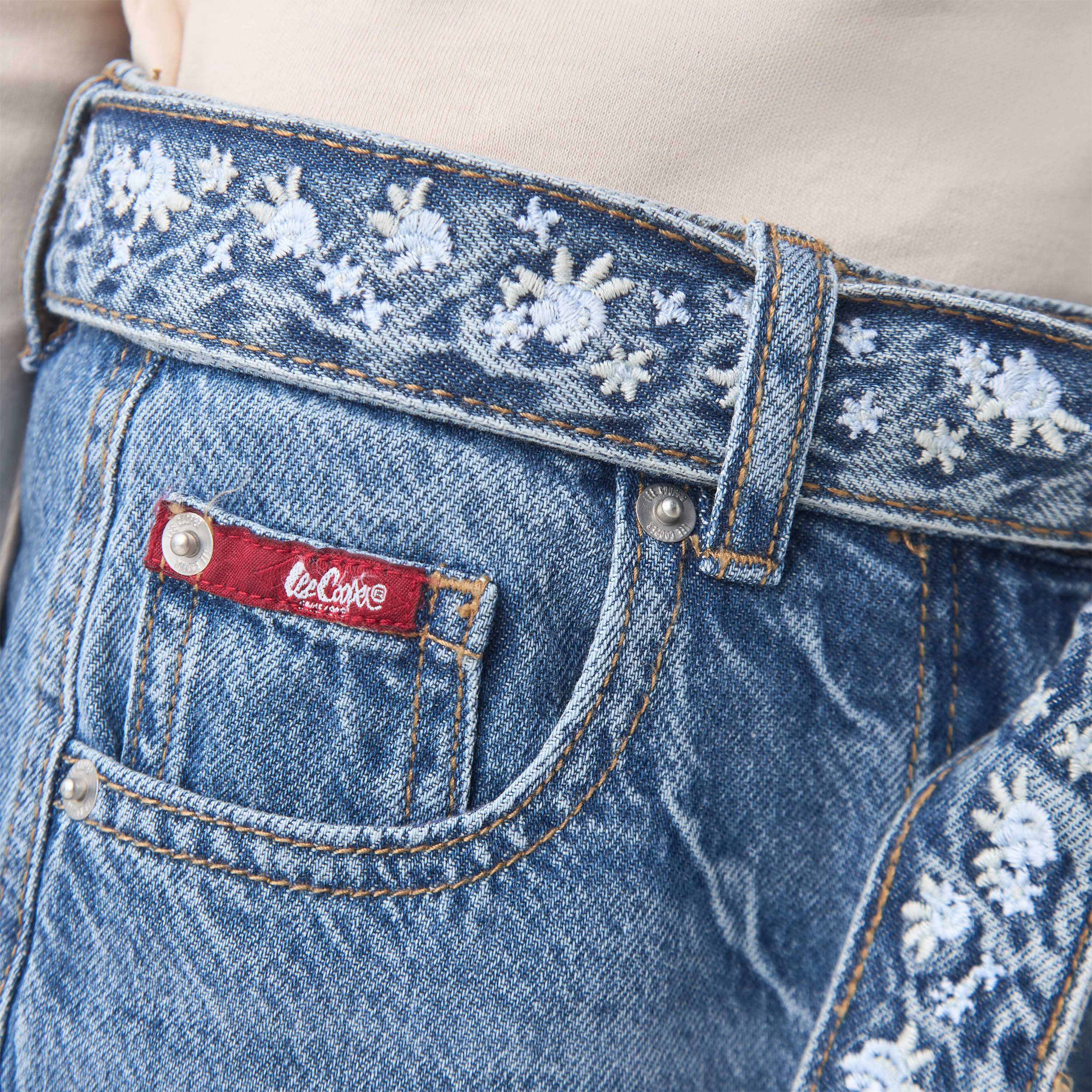 Lee Cooper Girls Jeans with Embroidery - Cotton - Belted Waist-girls-clothing-bottoms-jeansandjeggings-image-5