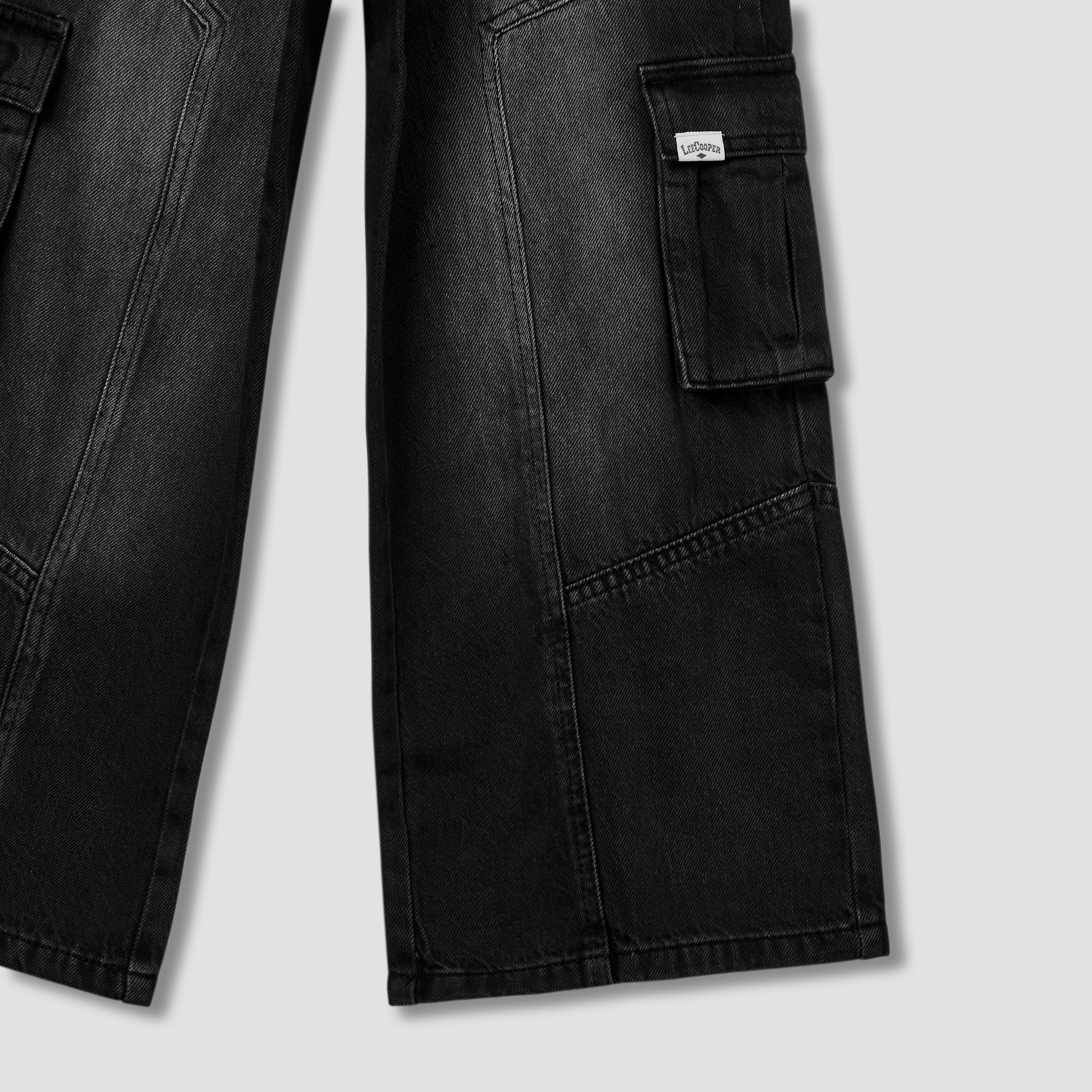 Lee Cooper Girls Wide Leg Jeans with Cargo Pockets - Cotton - Button Waist-girls-clothing-bottoms-trousers-image-4