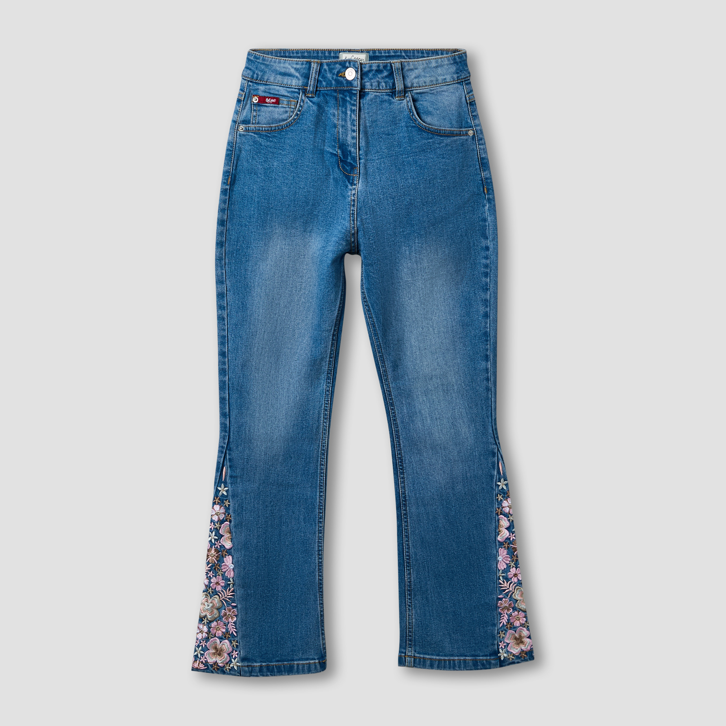 بنطلون جينز بناتي مطرز بزر على الخصر من لي كوبر-girls-clothing-bottoms-jeansandjeggings-image-4