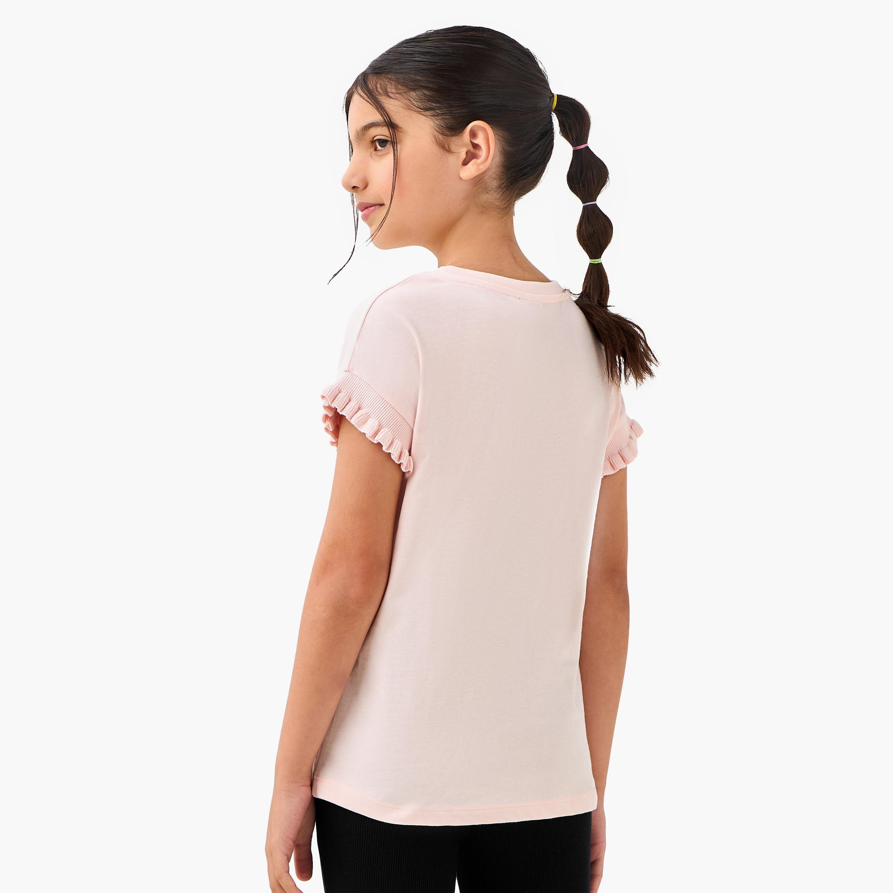 Sanrio Hello Kitty and My Melody Print T-shirt with Extended Sleeves-girls-clothing-tshirts-image-3